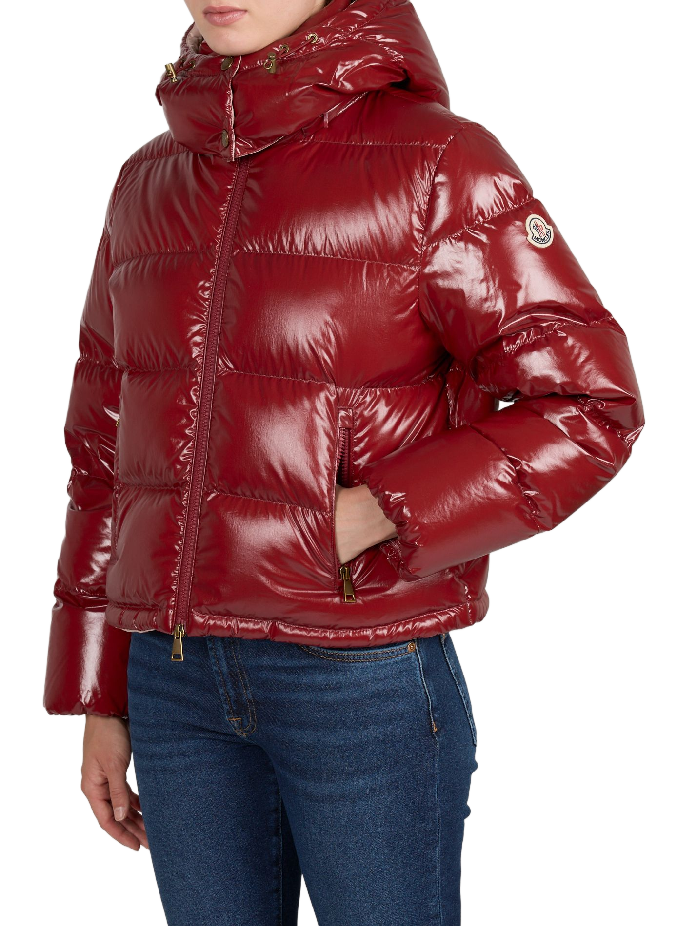 Kurze Daunenjacke mit Kapuze MONCLER Rot