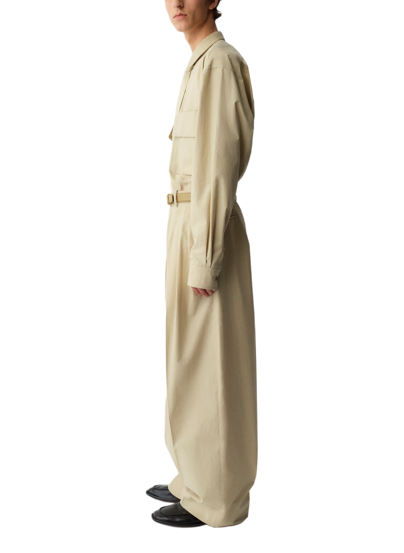Wide-leg cotton Baxter trousers CALVIN KLEIN COLLECTION Beige
