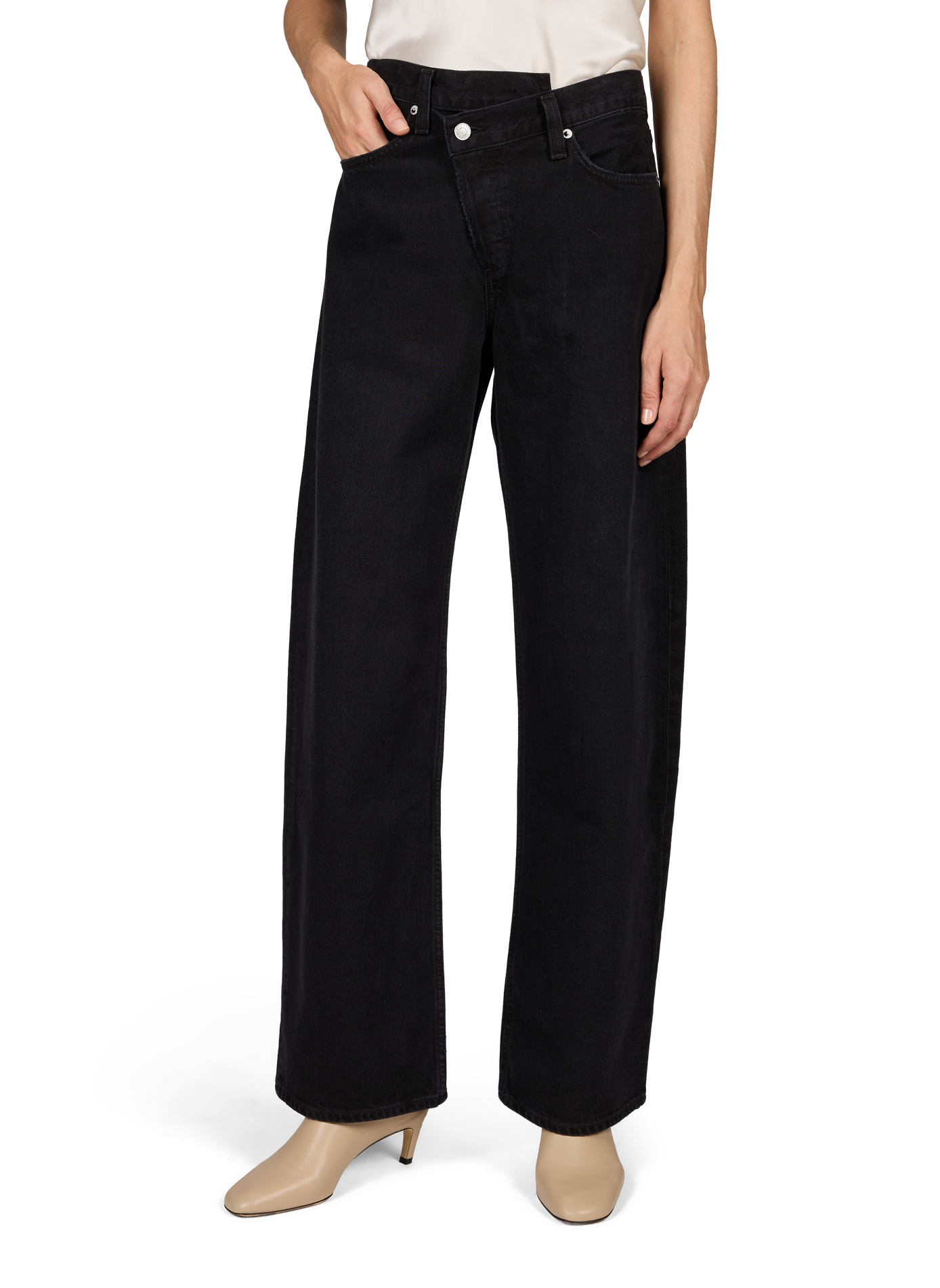 Pantaloni larghi Criss Cross in cotone. AGOLDE Nero