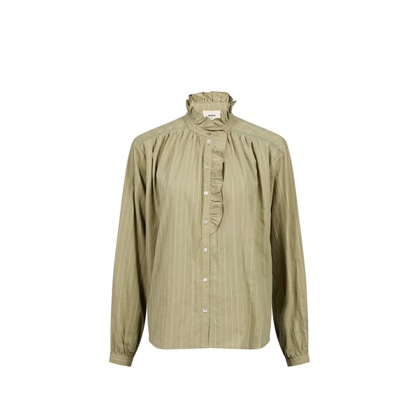 Chemise brodée à volants en coton Chemise brodée à volants en coton