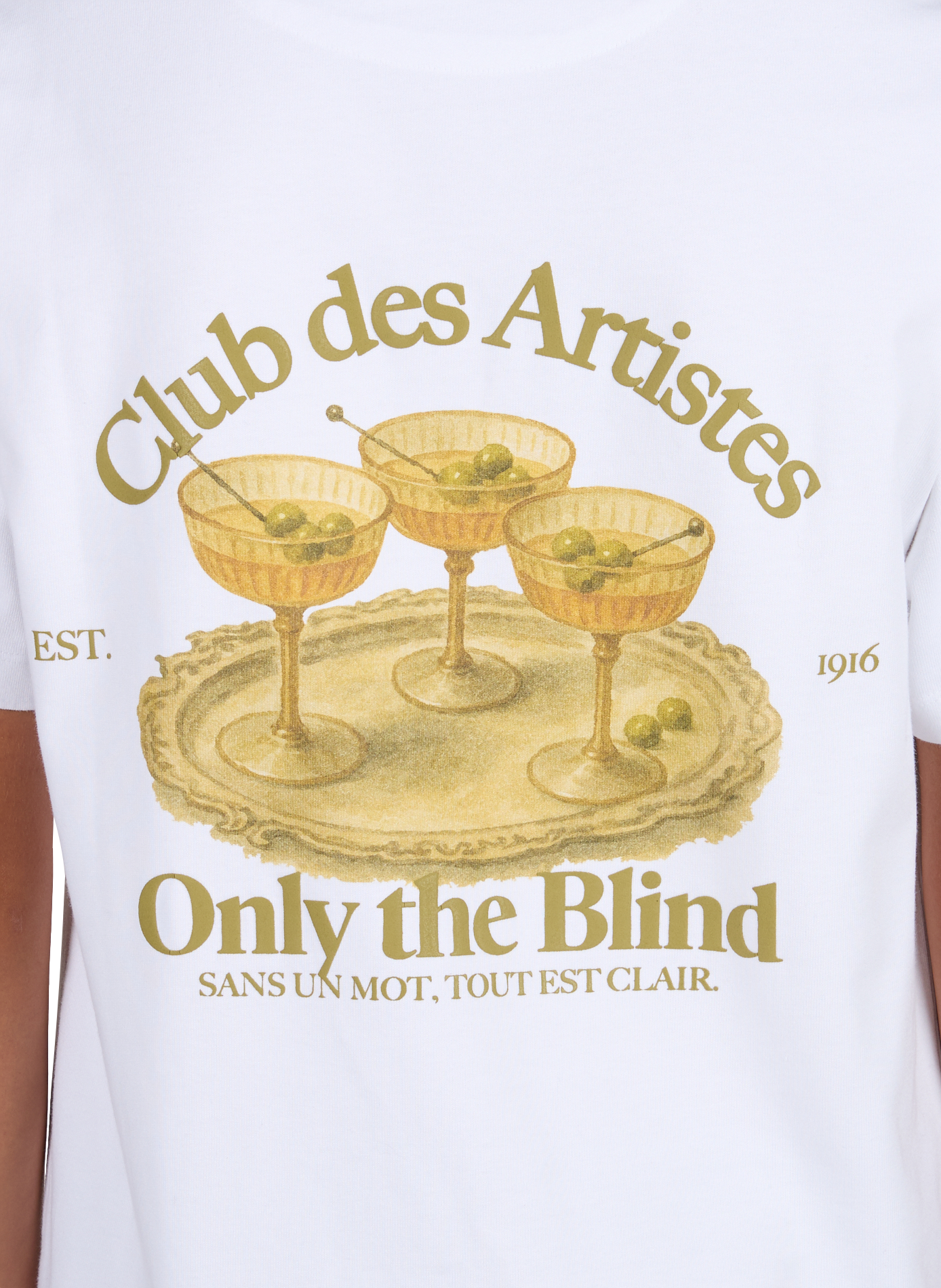 Printed cotton T-shirt ONLY THE BLIND White