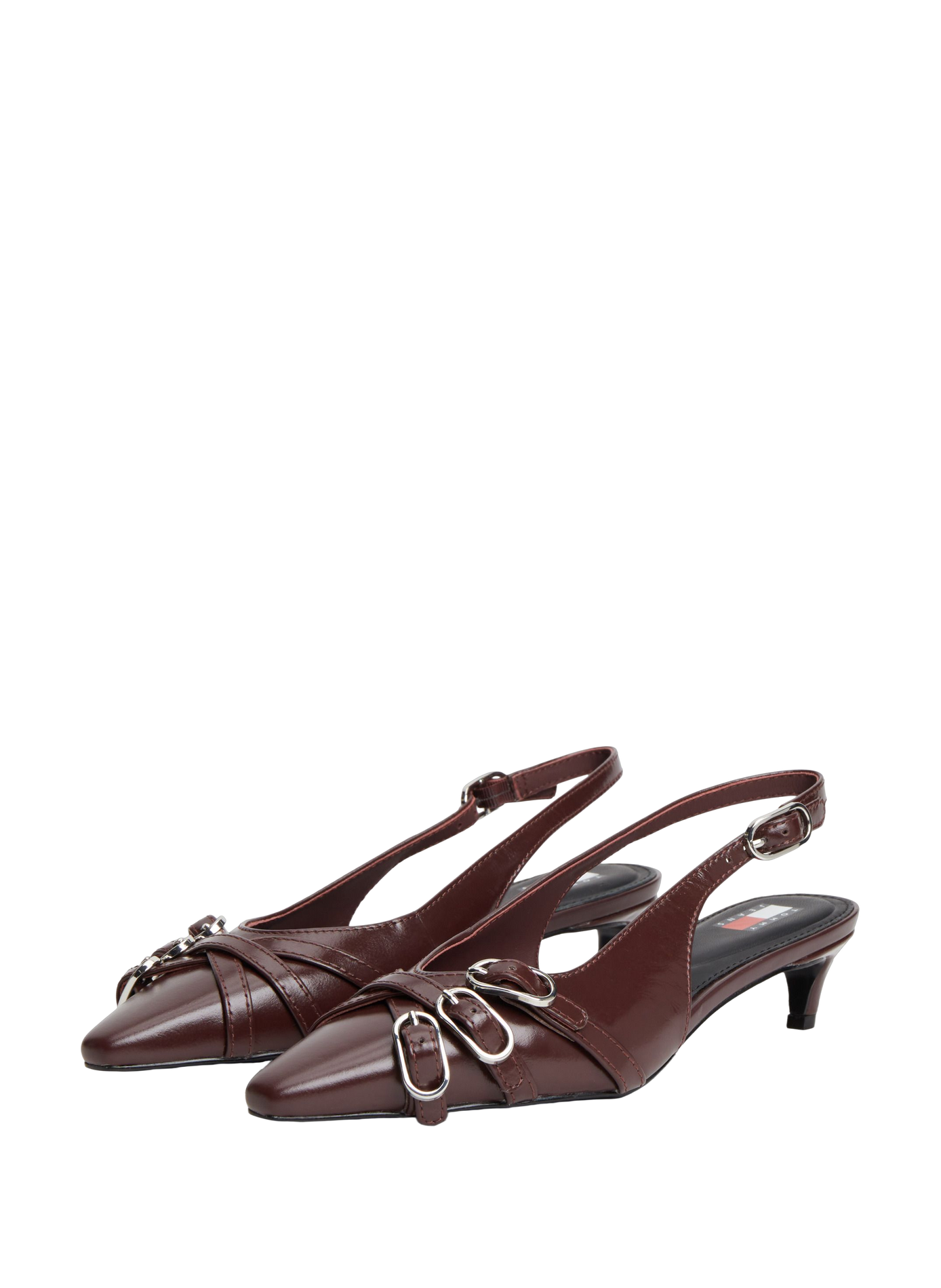 Leather slingback pumps TOMMY HILFIGER Red