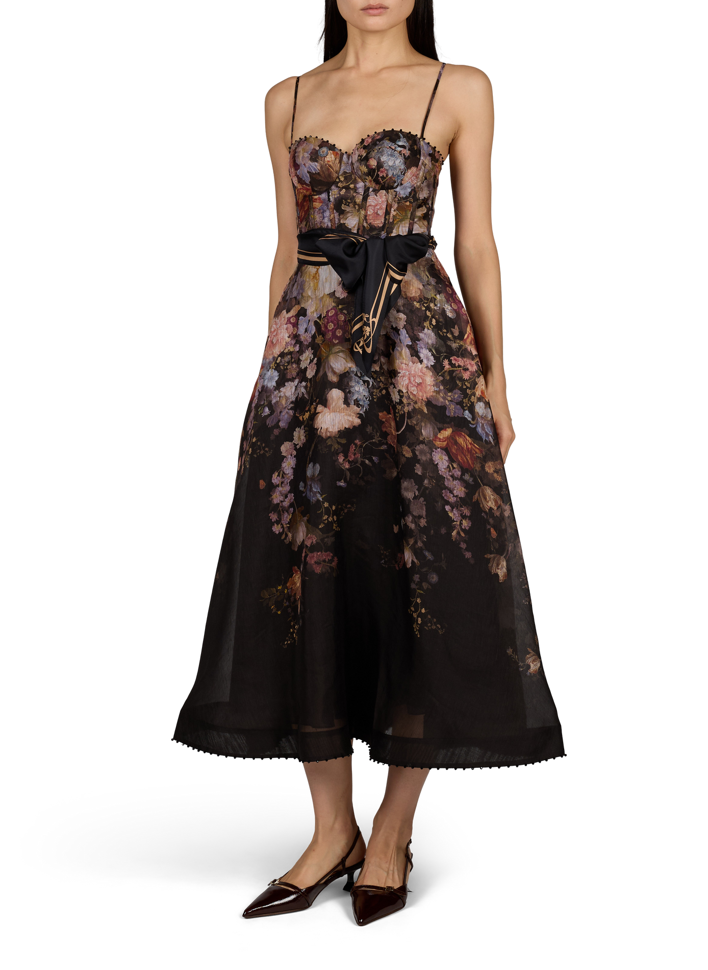 Floral Printed Corset Dress ZIMMERMANN Black