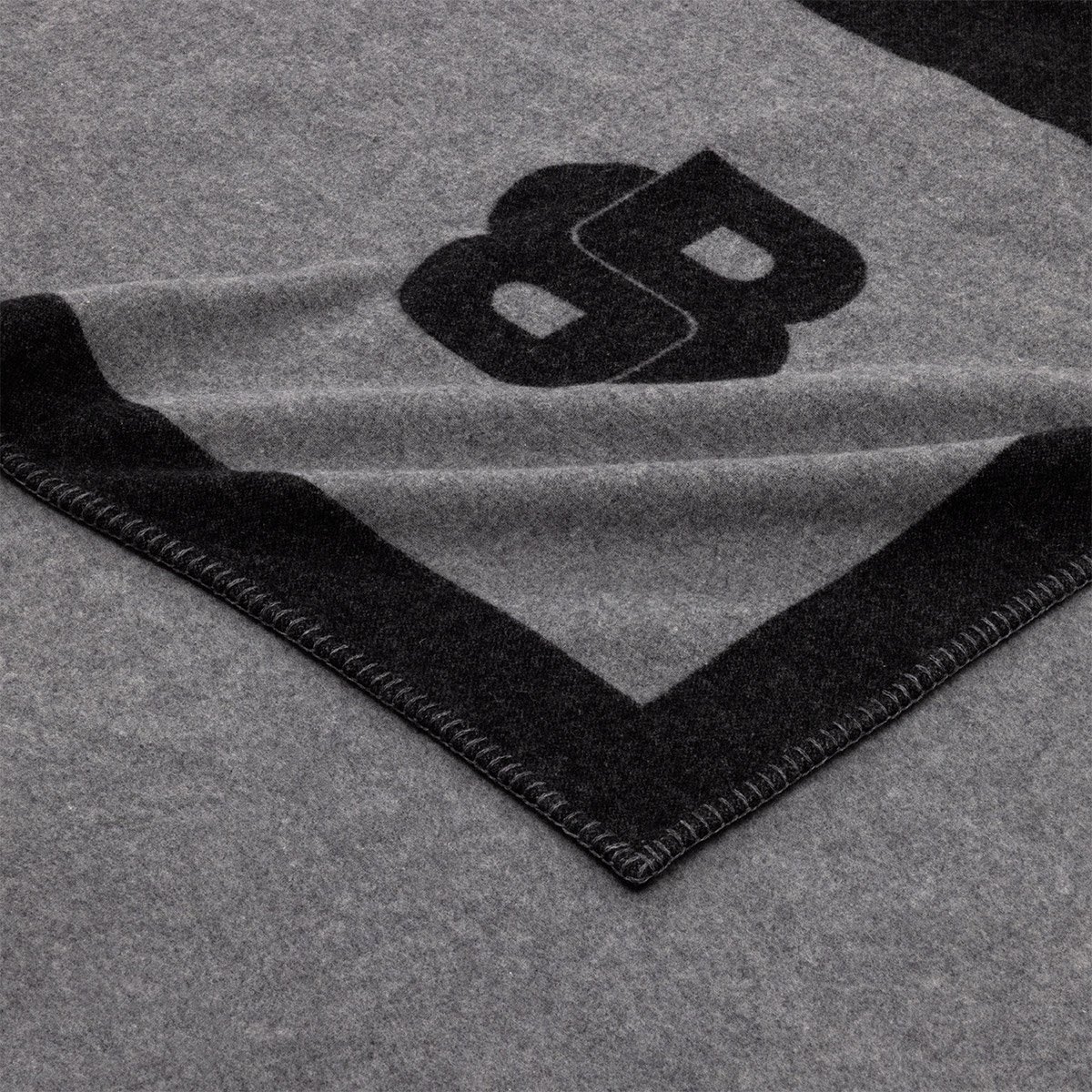 Plaid en laine, signature BOSS HOME Gris