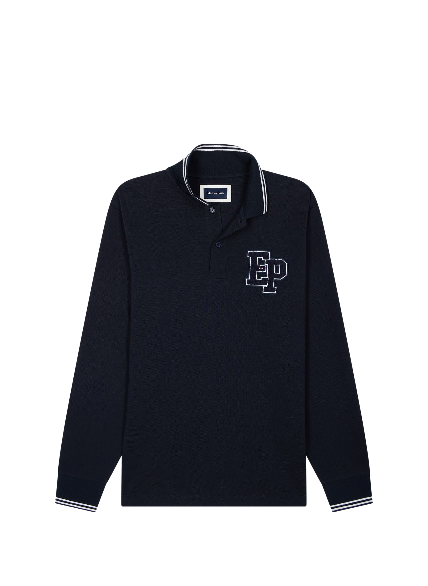 Polo manches longues en coton EDEN PARK Blue
