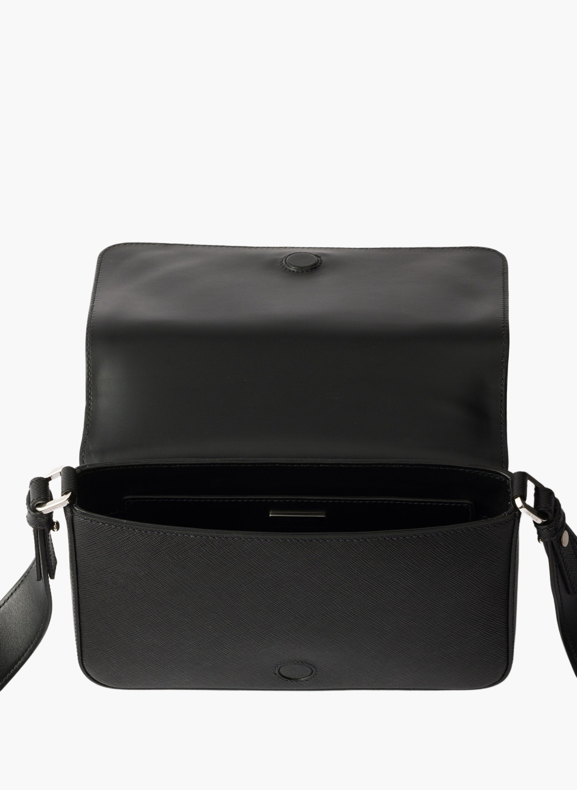 Sac porté épaule en cuir saffiano PRADA Noir