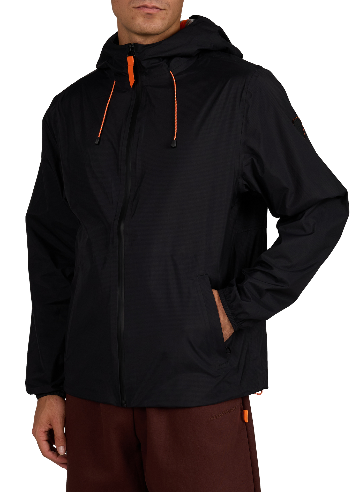 Straight hooded windbreaker jacket GERTRUDE Black