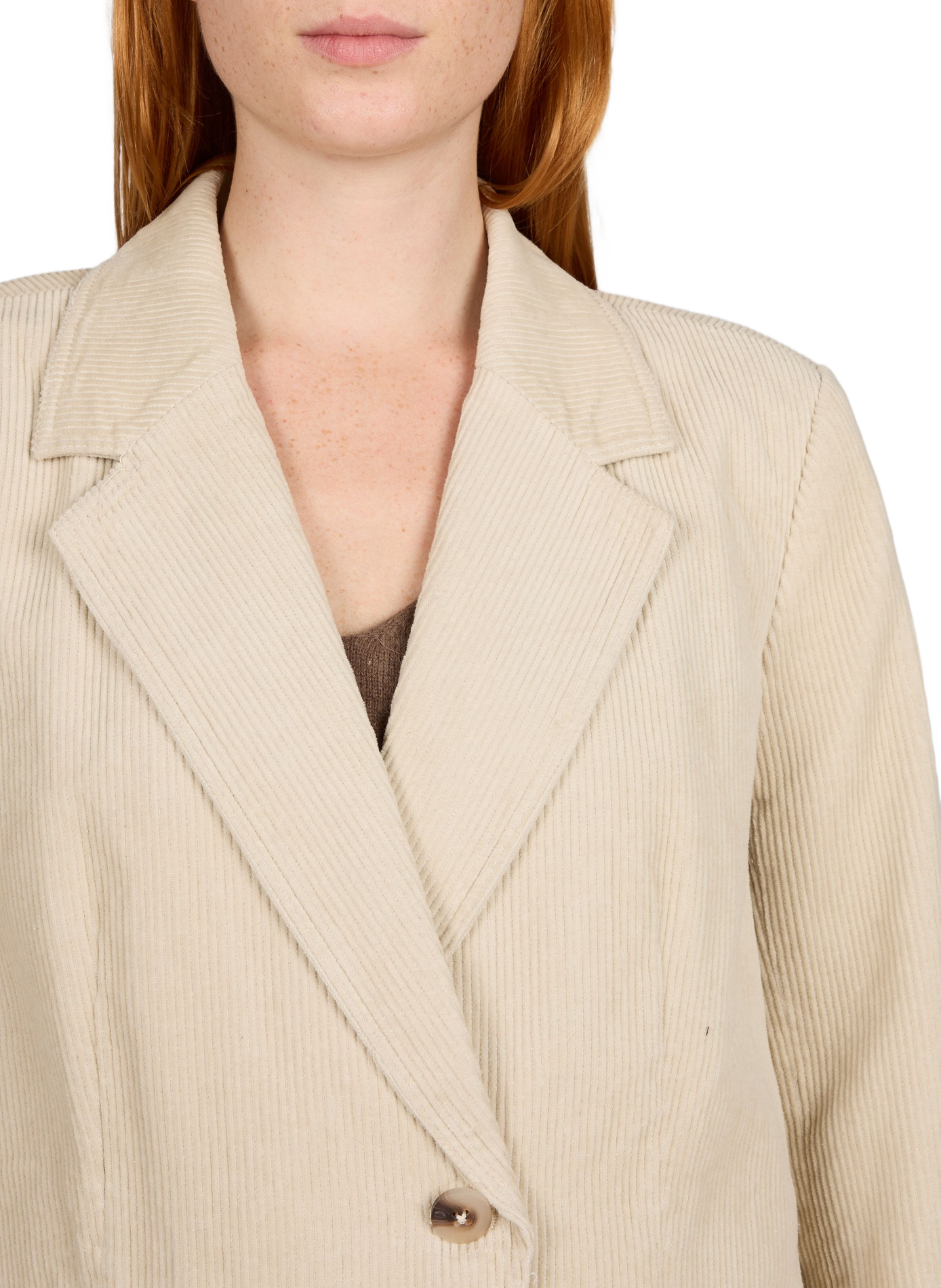Blazer aus Baumwollcord ROUGE EDIT Beige
