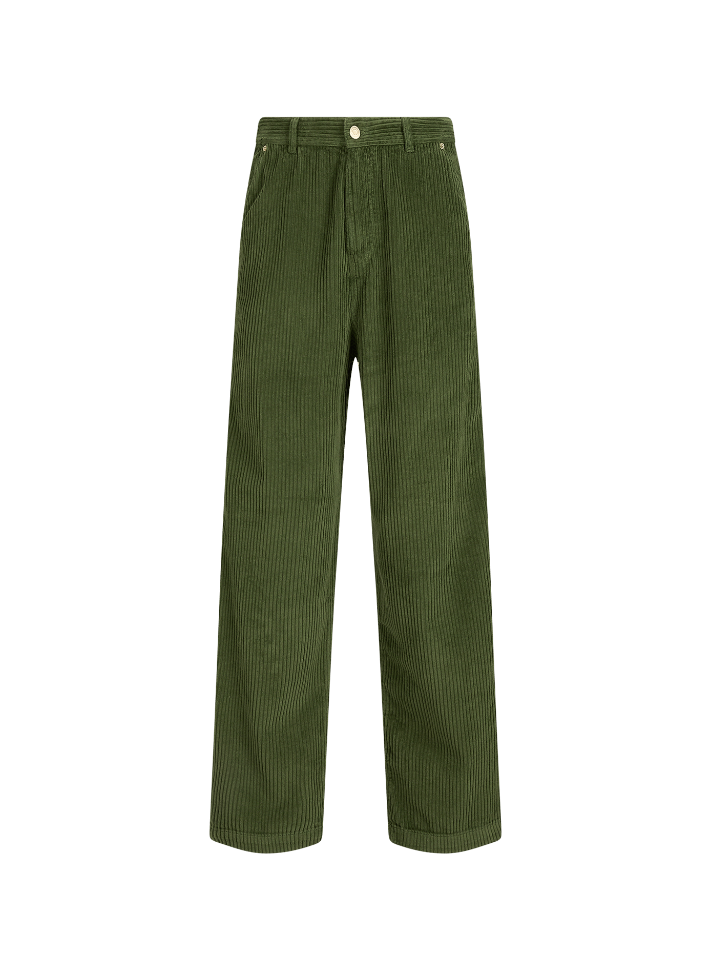 Straight-leg cotton corduroy trousers DROLE DE MONSIEUR Green
