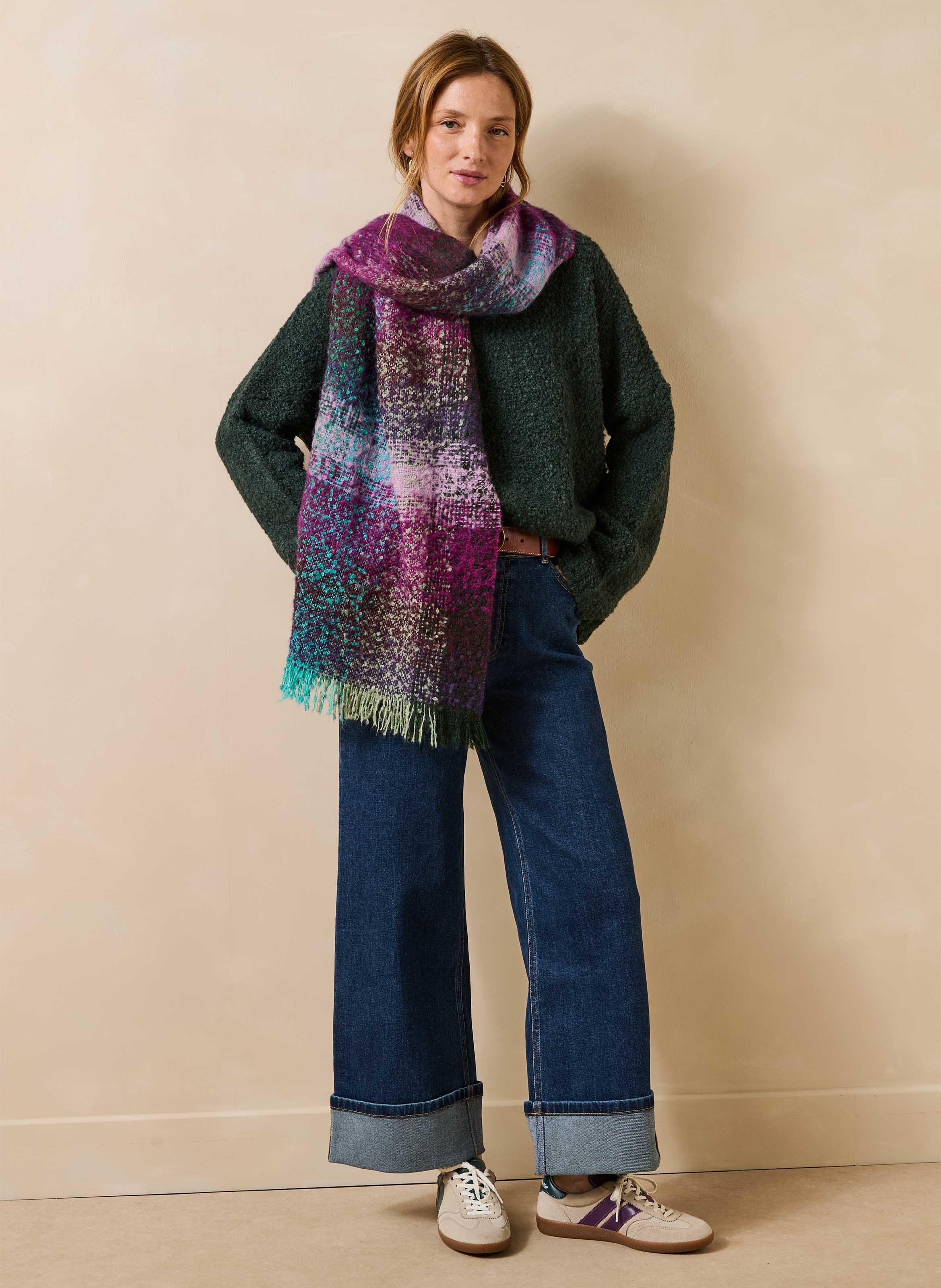 Gebreide sjaal met tie-dye-effect LA FEE MARABOUTEE Paars