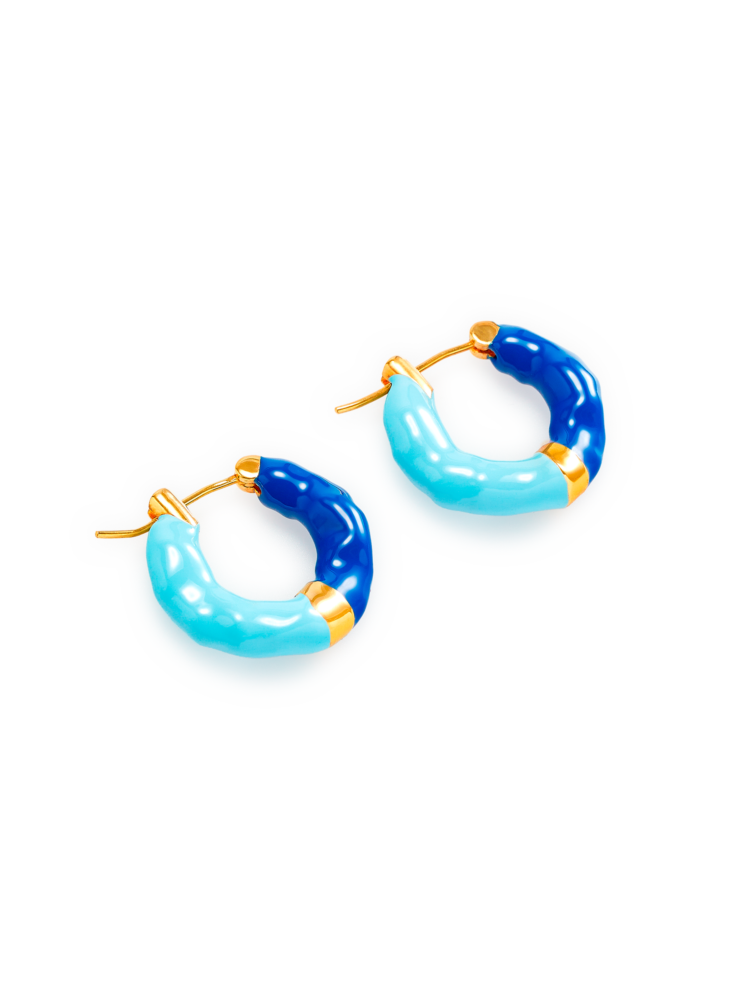 Boucles d'oreille Wave en laiton plaqué or