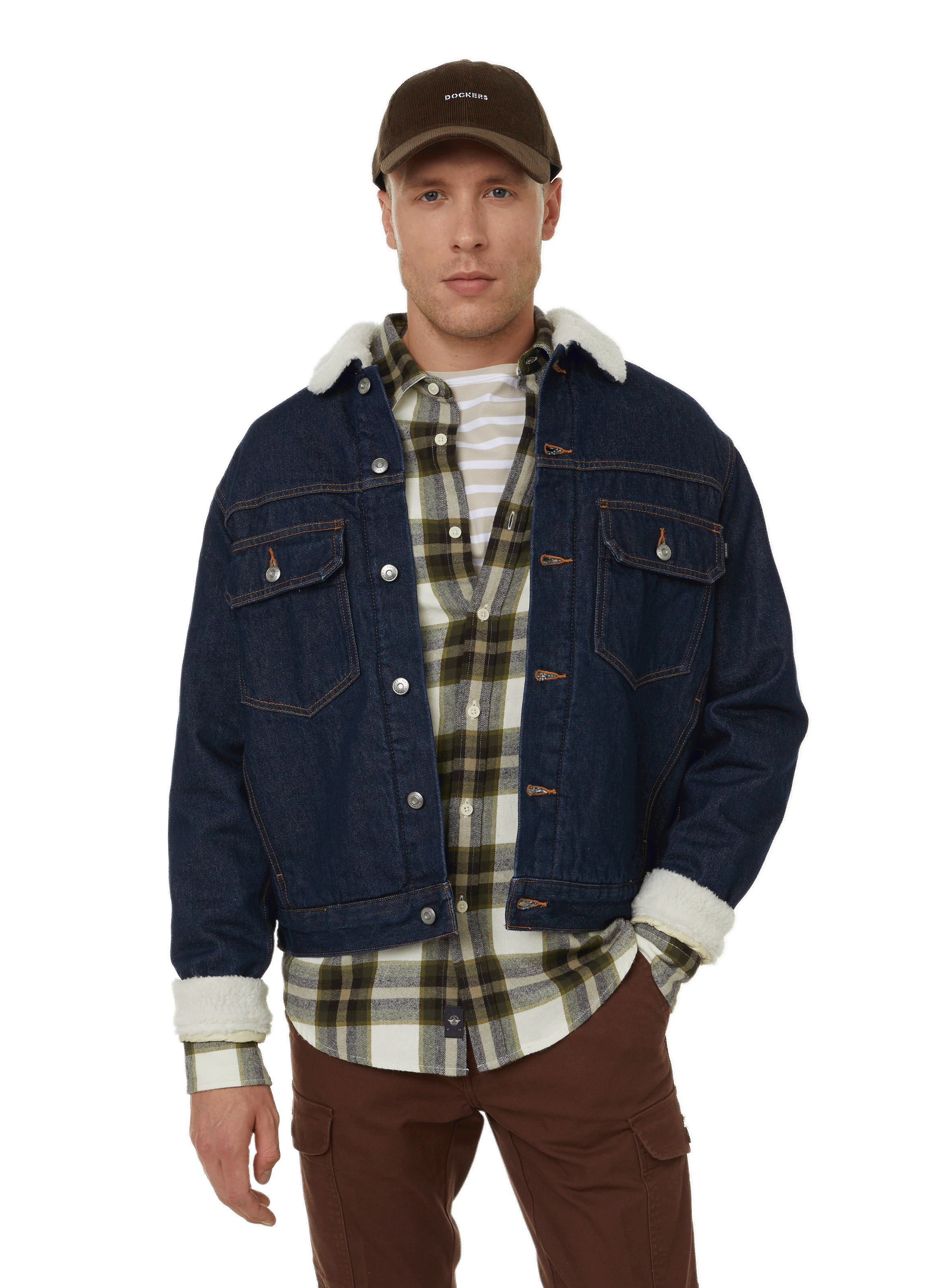 Veste Dockers Vintage Pour Homme - Taille XL, Couleur Crème, Neuve Avec étiquettes - Chic Et Chaude
