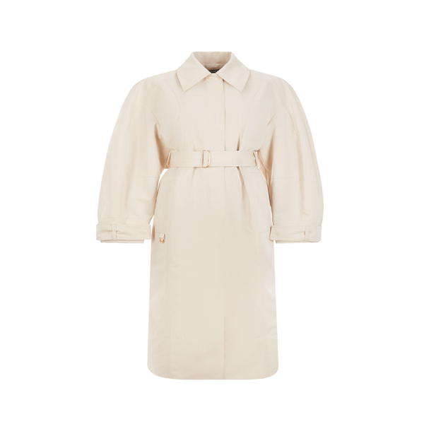 Jacquemus Le Trench Bari Cotton And Linen Coat In Neutral