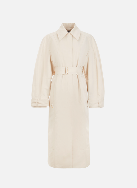 The bari trench coat in cotton and linen BeigeJACQUEMUS 