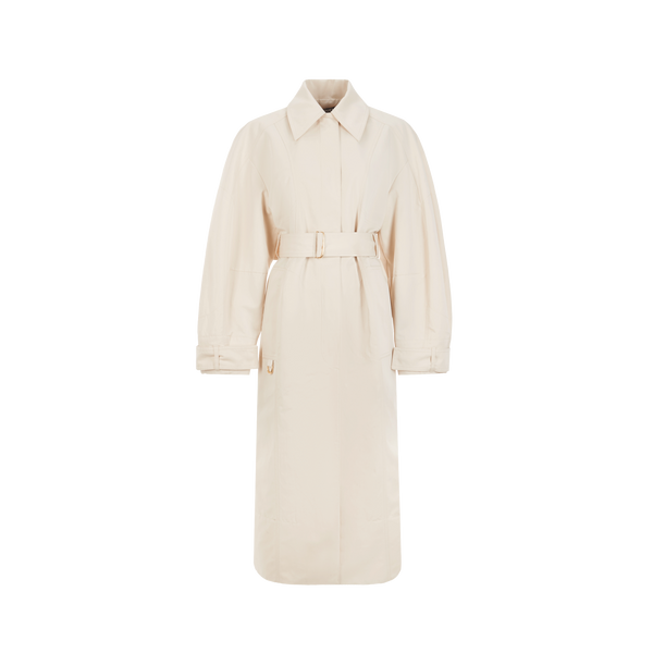 Jacquemus Le Trench Bari Cotton And Linen Coat In Neutral