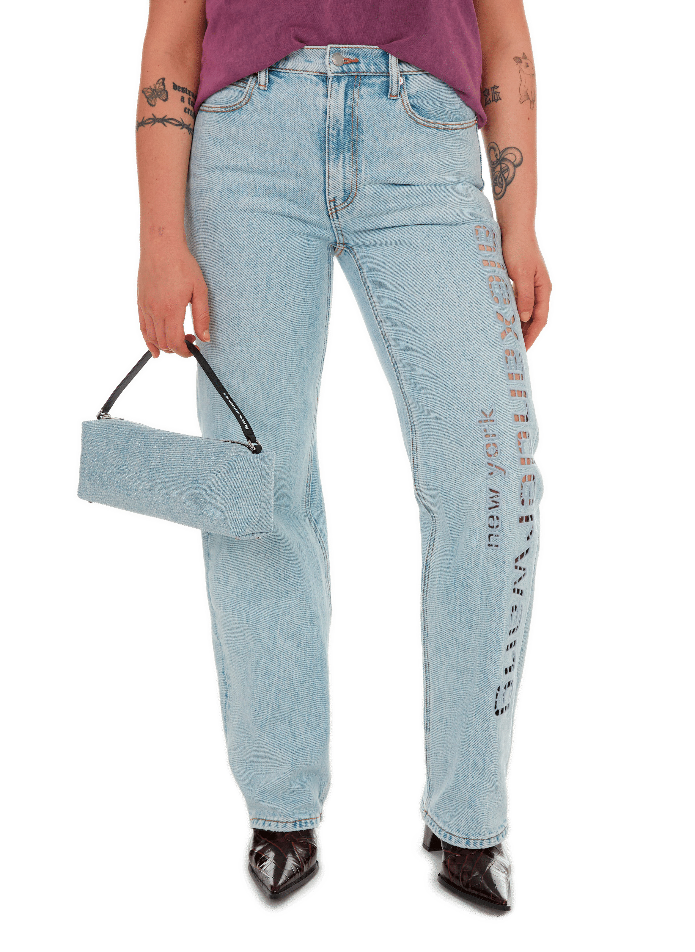 Sac à main à strass  ALEXANDER WANG Blanc