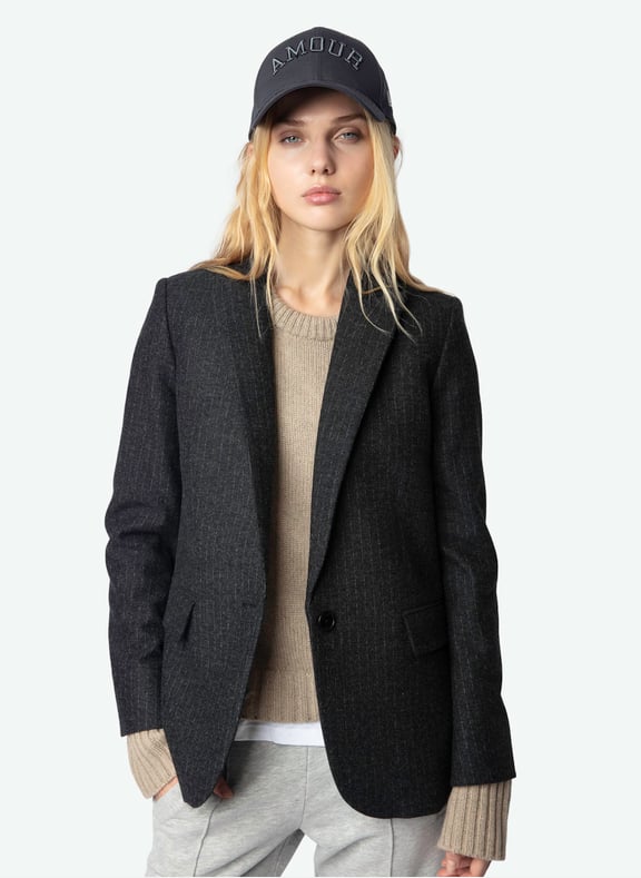 Veste de tailleur droit à patchs étoiles valse Gris by ZADIG&VOLTAIRE ZADIG&VOLTAIRE Veste de tailleur droit à patchs étoiles valse Gris
