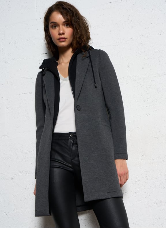 Manteau long à capuche amovible Gris by IKKS IKKS Manteau long à capuche amovible Gris