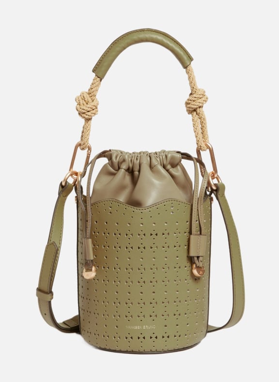 Petit sac seau holly en cuir Vert by VANESSA BRUNO VANESSA BRUNO Petit sac seau holly en cuir Vert