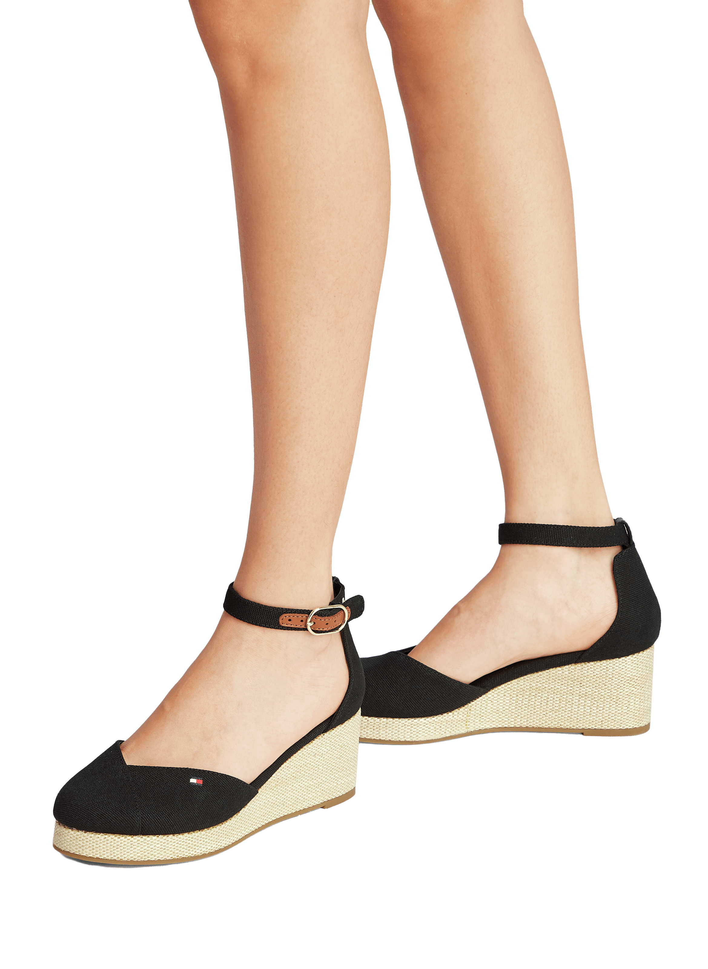 Canvas high heel sandals TOMMY HILFIGER Black