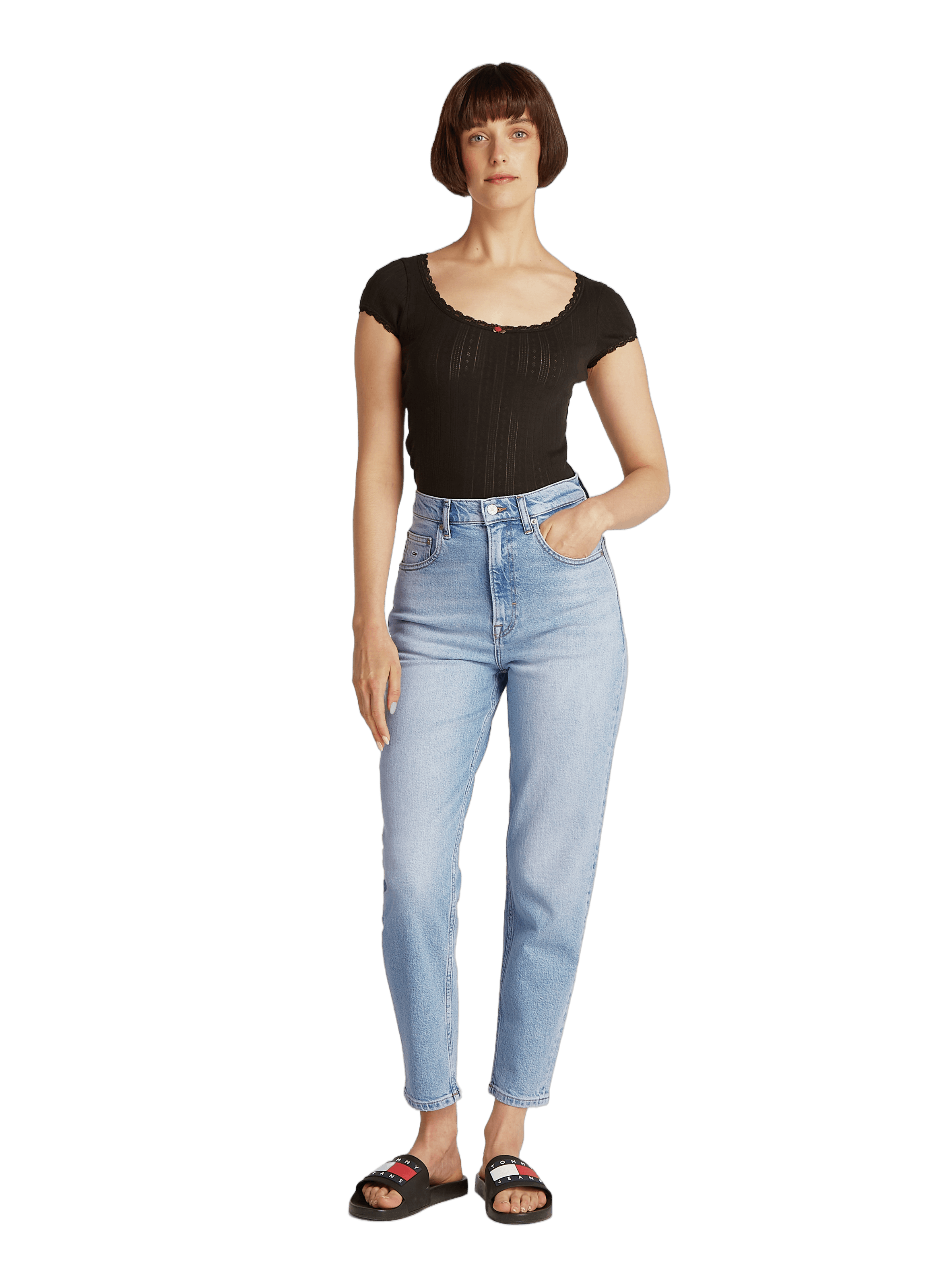 Jean mom fuselé taille très haute TOMMY HILFIGER Bleu