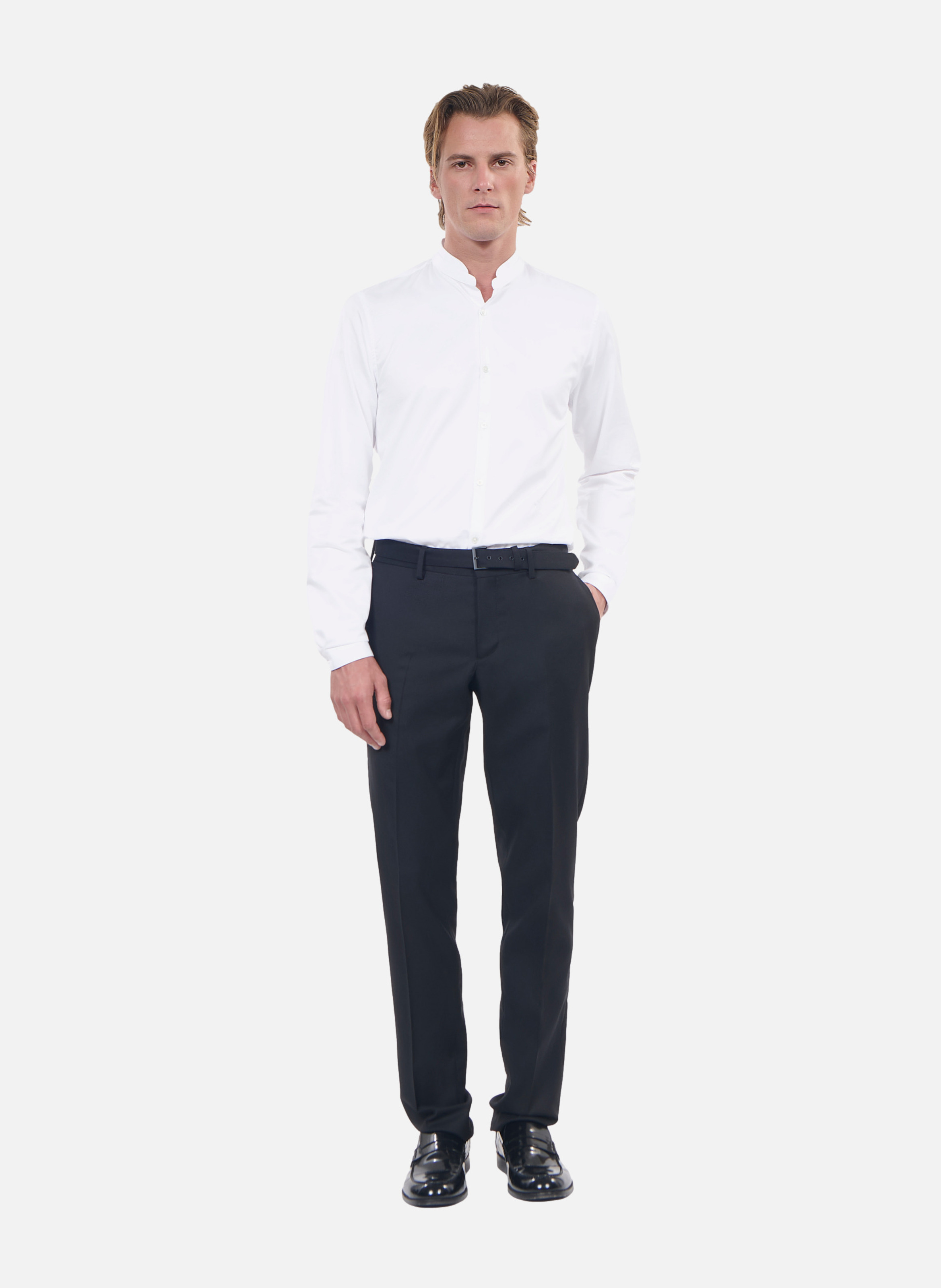 Chemise en coton col officier THE KOOPLES Blanc