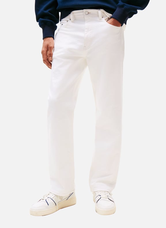 Pantalon droit en coton Blanc by TOMMY HILFIGER TOMMY HILFIGER Pantalon droit en coton Blanc