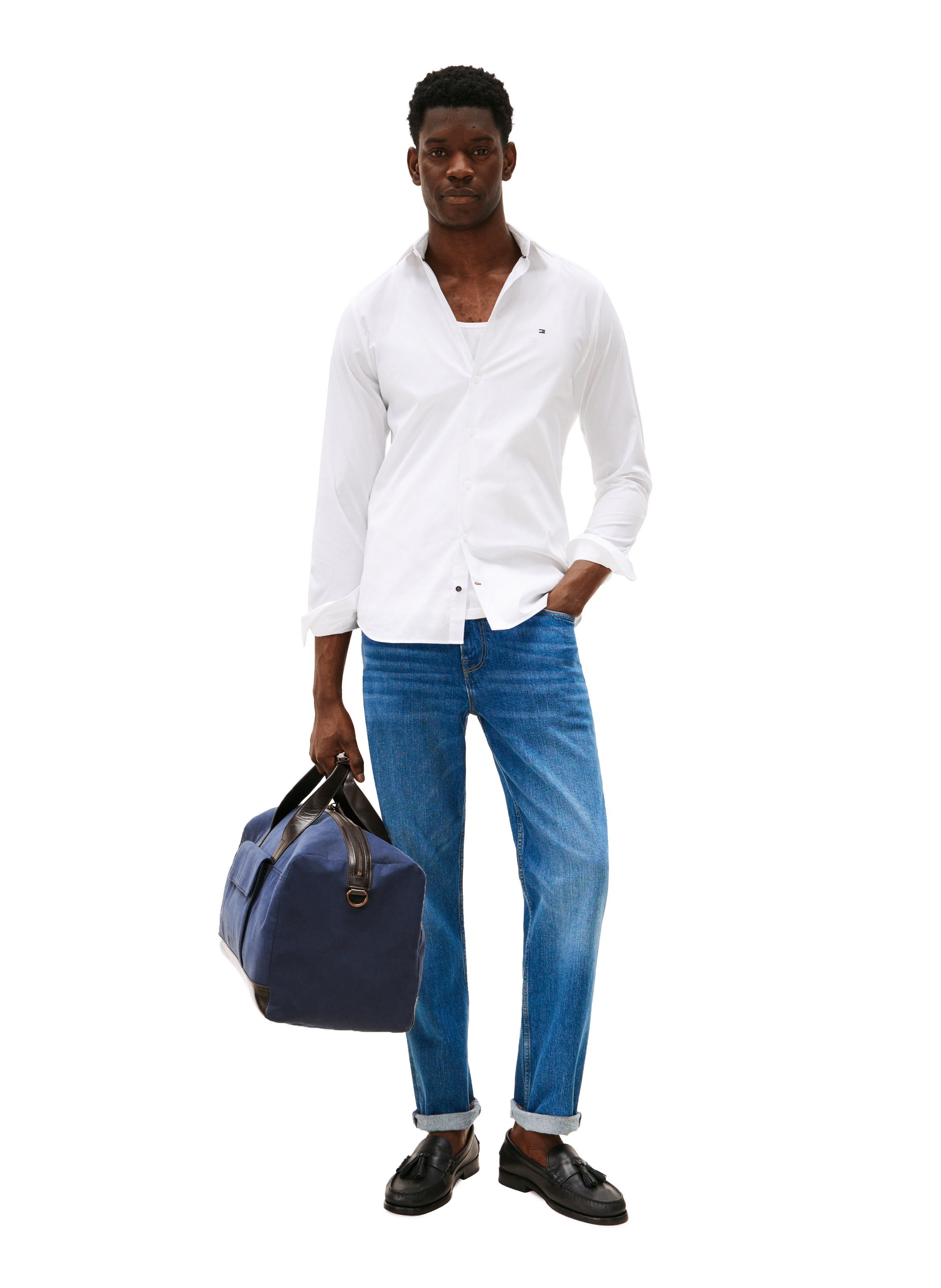 Fitted cotton shirt TOMMY HILFIGER White