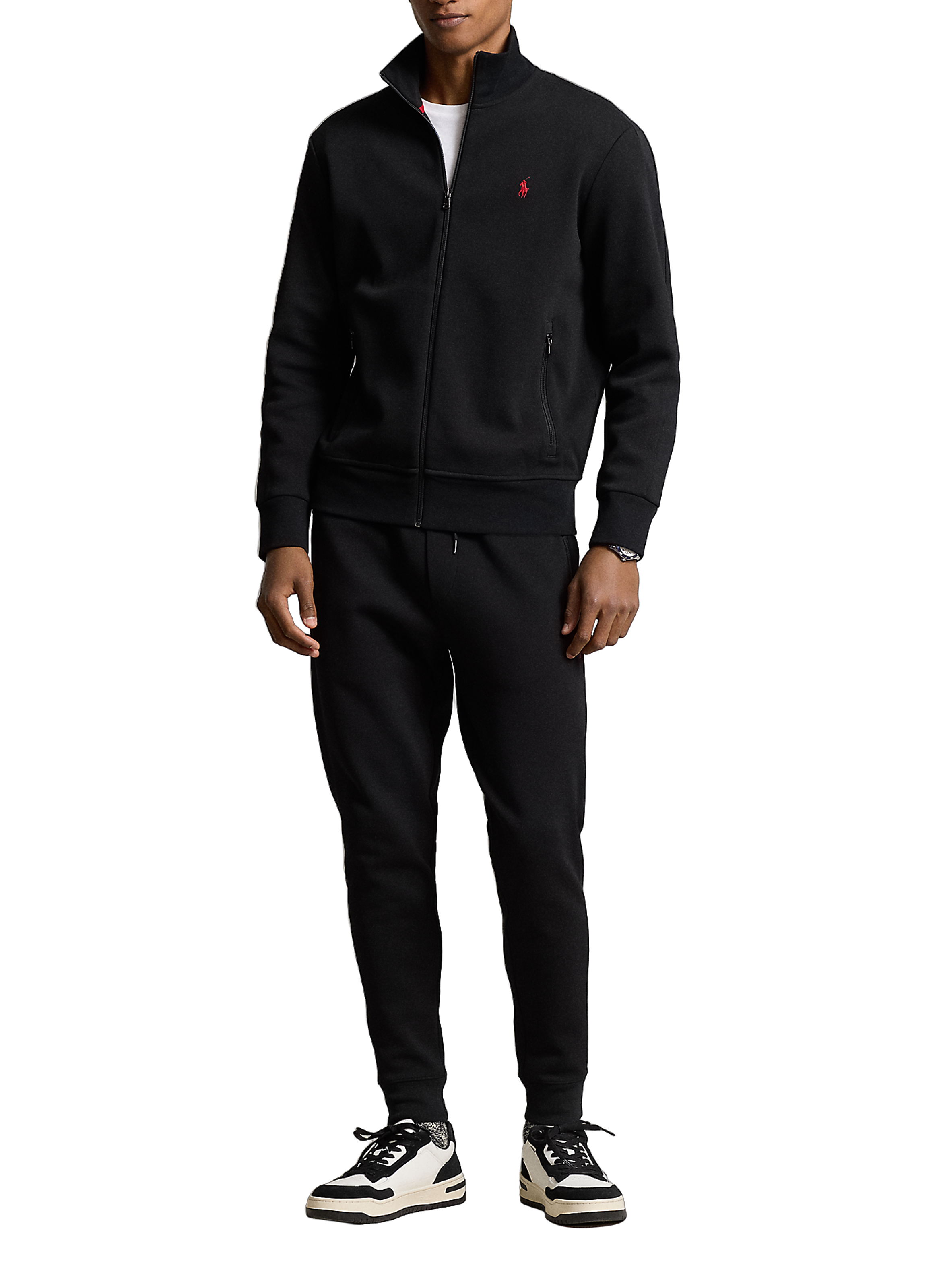 Straight high-neck cotton blend vest POLO RALPH LAUREN Black