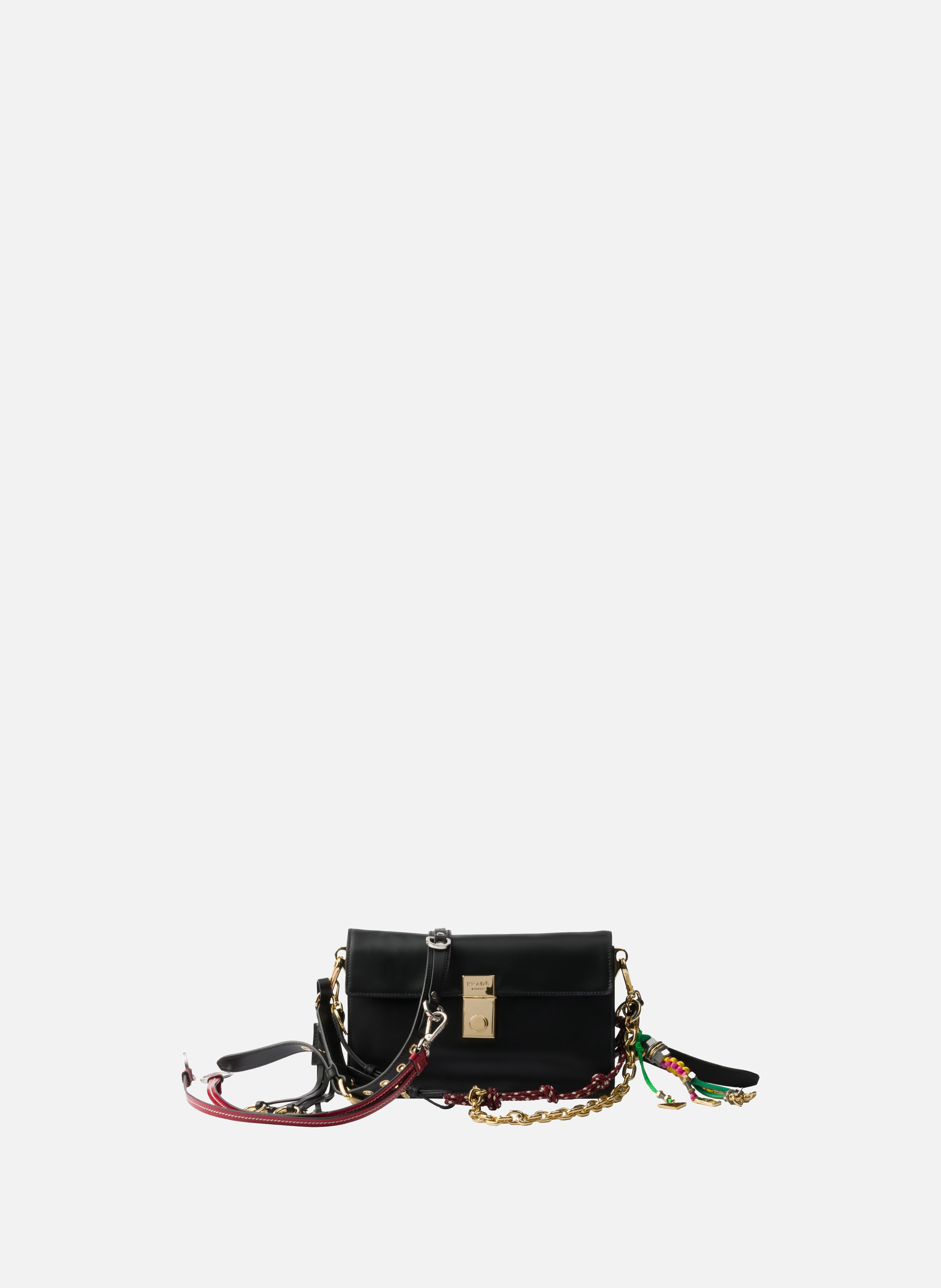 Petit sac porté épaule prada soft sound en cuir av PRADA Noir