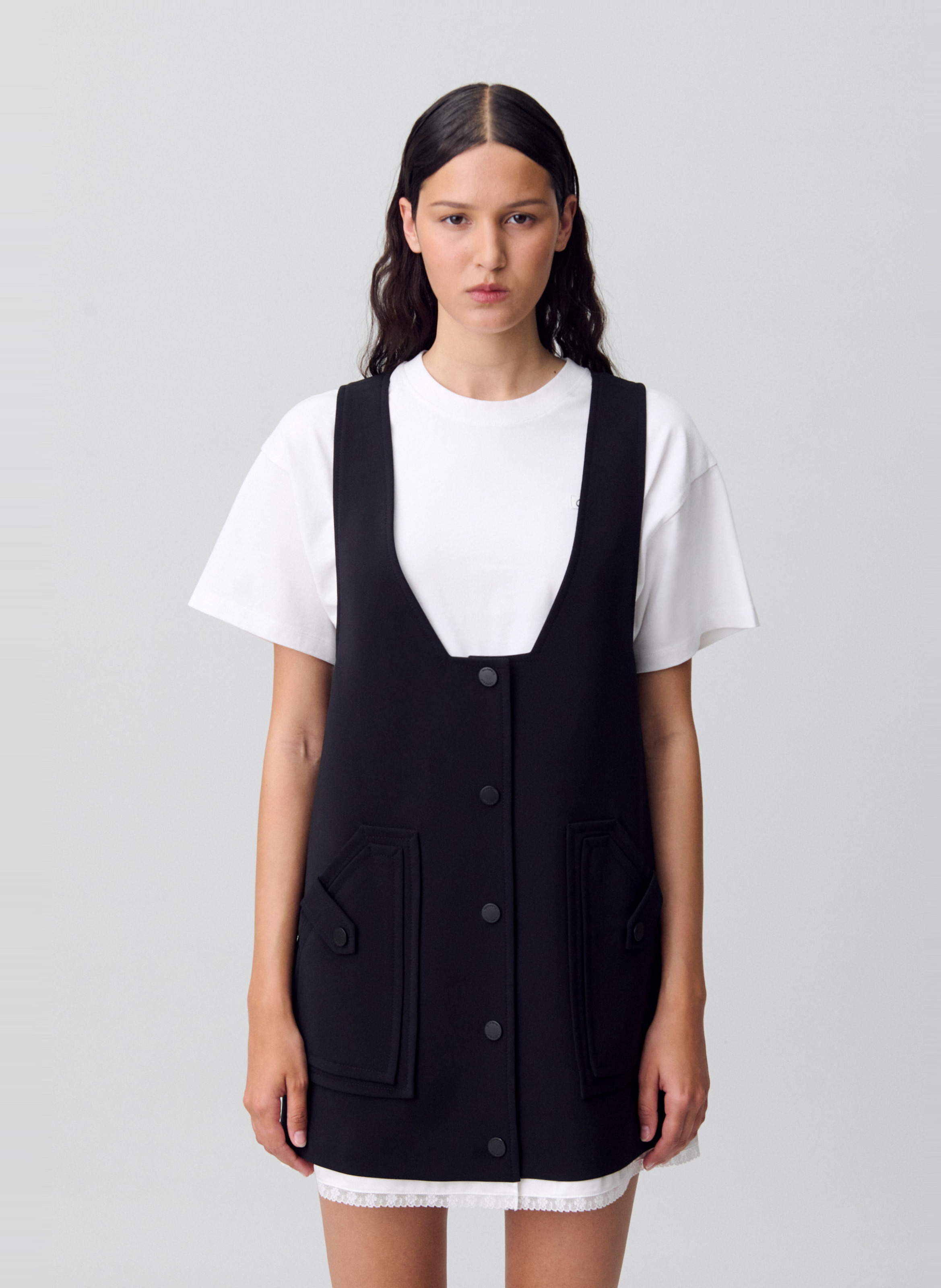 Robe courte boutonnée rosa CLAUDIE PIERLOT Noir