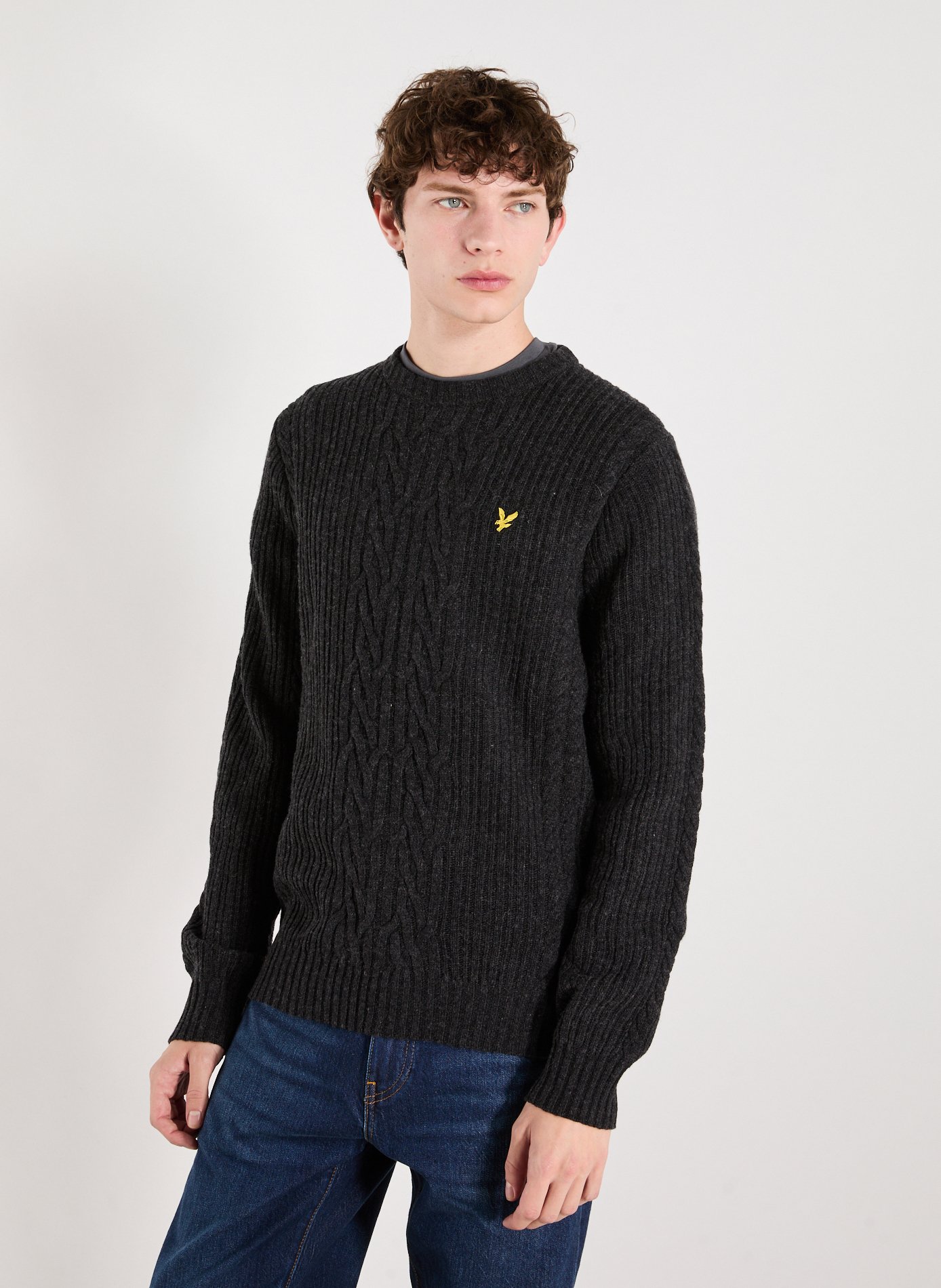 LYLE & SCOTT Einfarbiger Wollpullover Schwarz