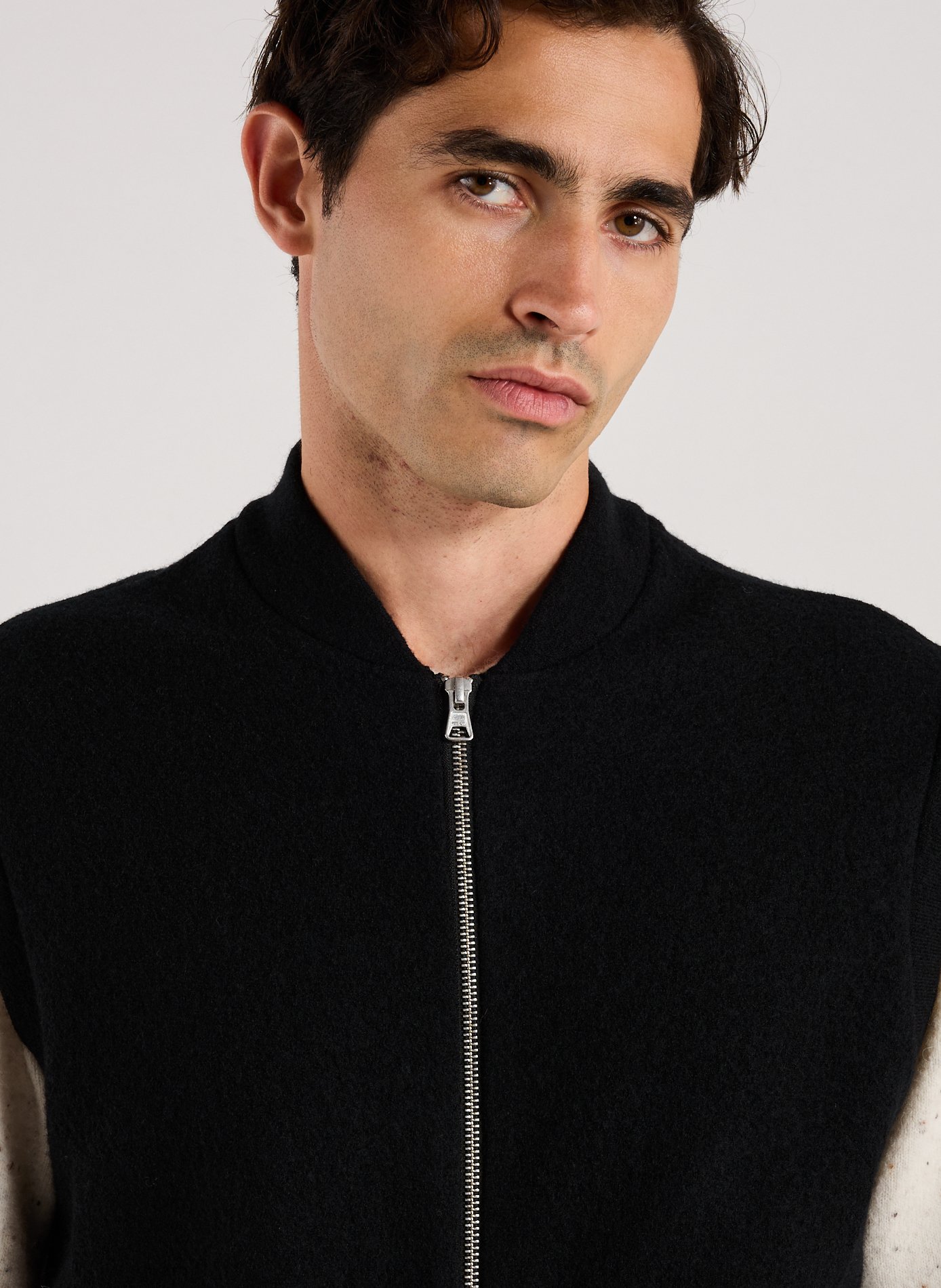 Merino wool sleeveless cardigan NN.07 Black