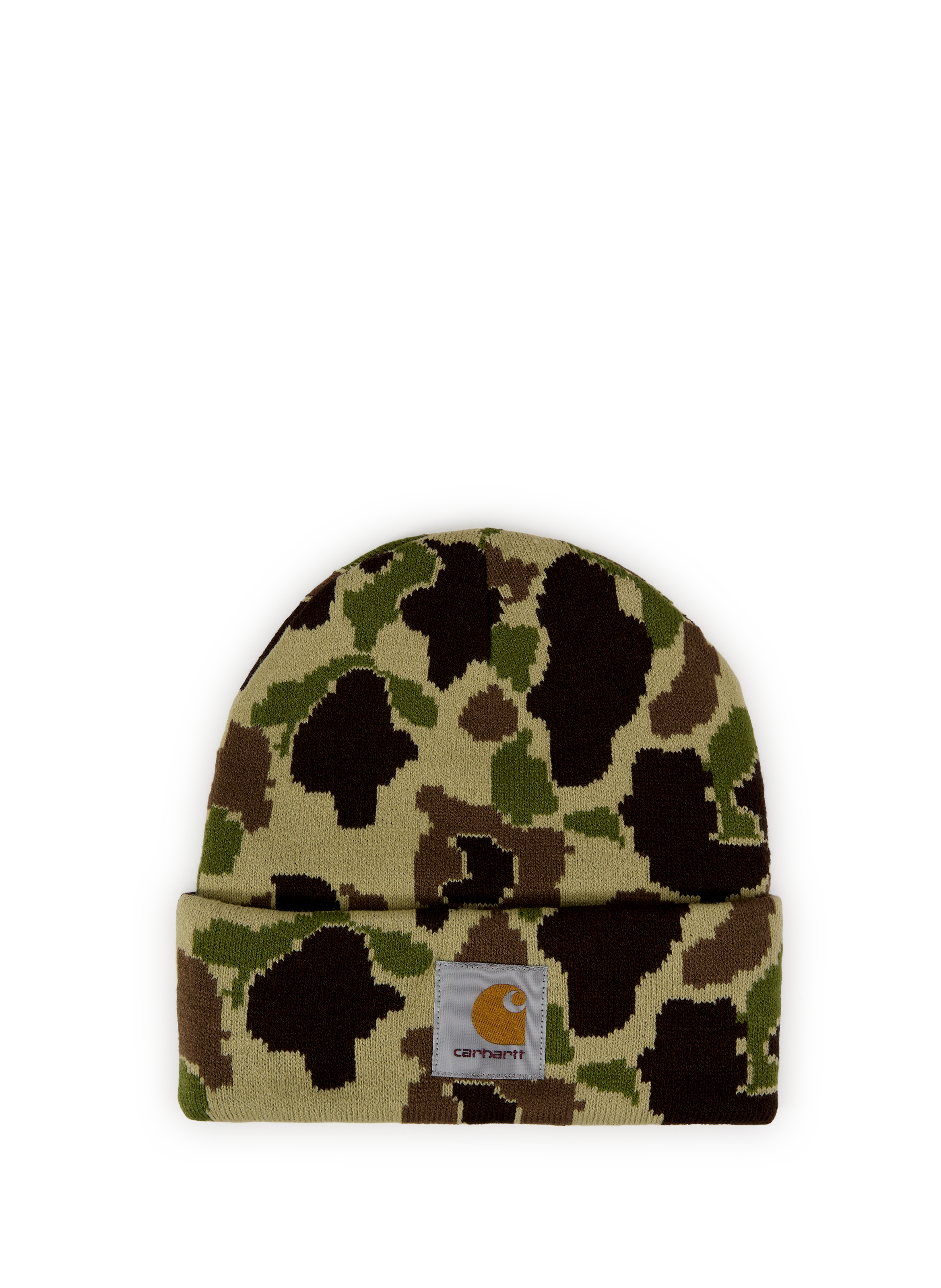 CARHARTT WIP Military print beanie Green