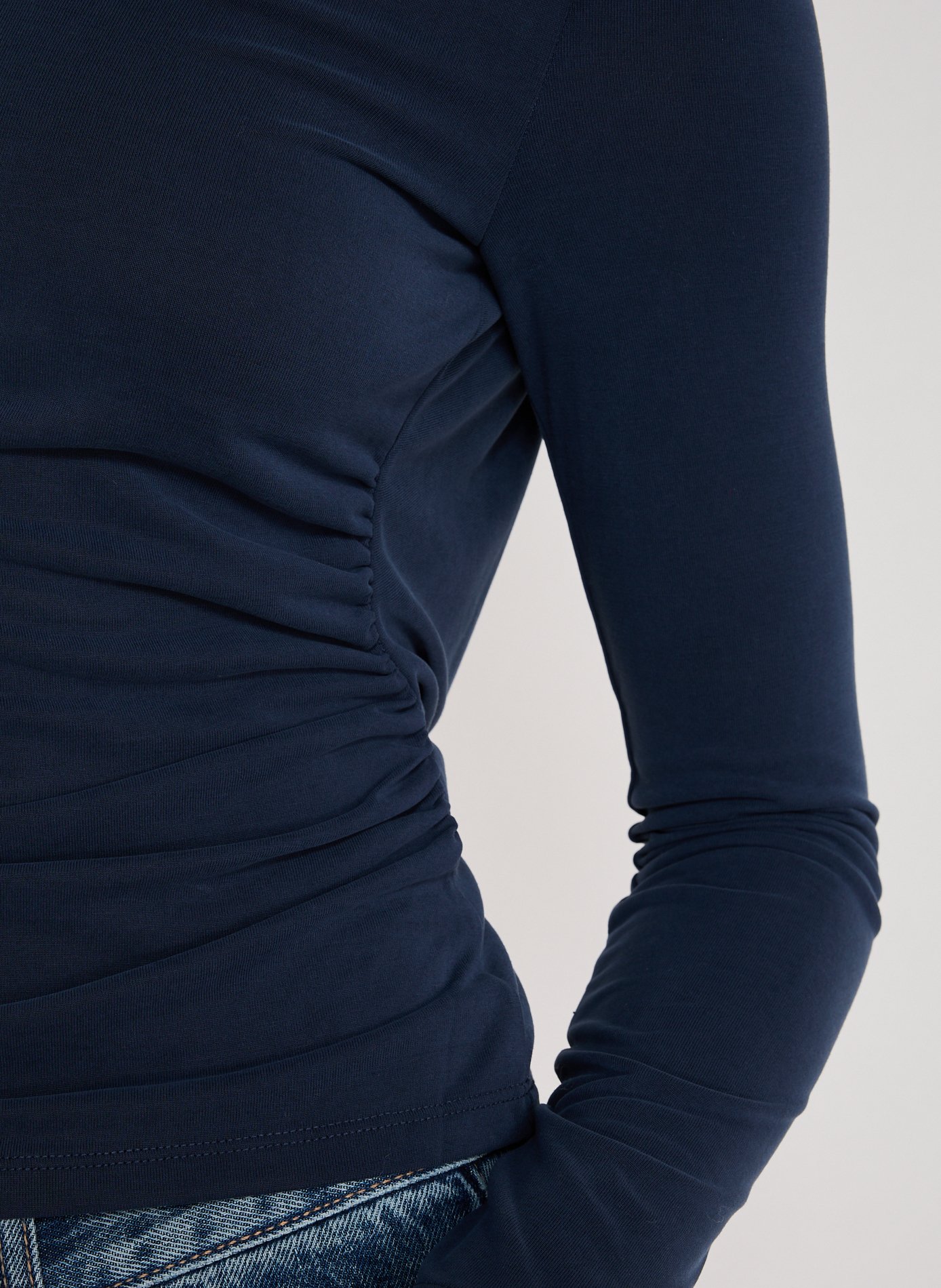 Top uni à manches longues TOPSHOP Bleu