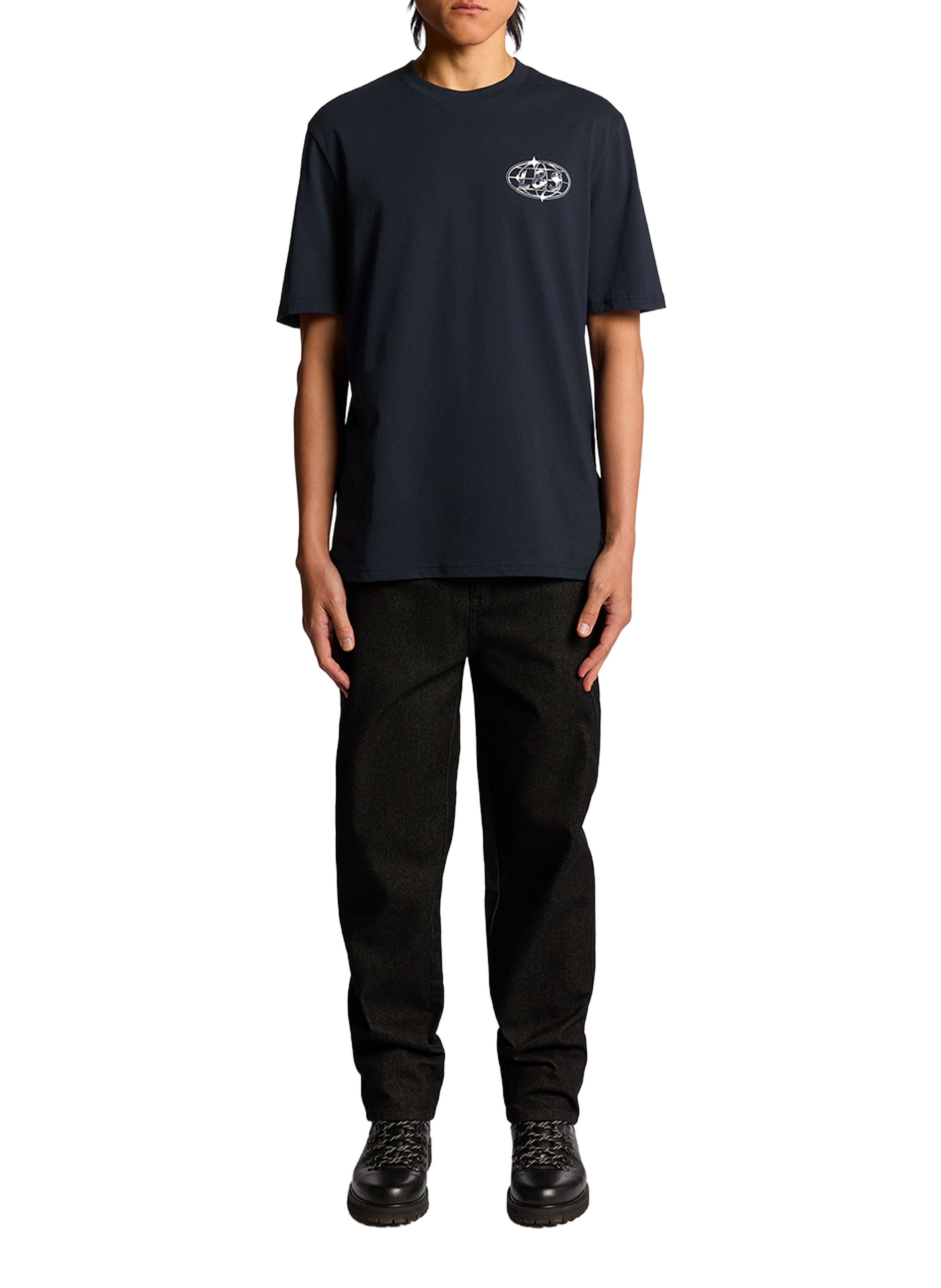 T-shirt imprimé à col rond en coton LYLE & SCOTT Bleu