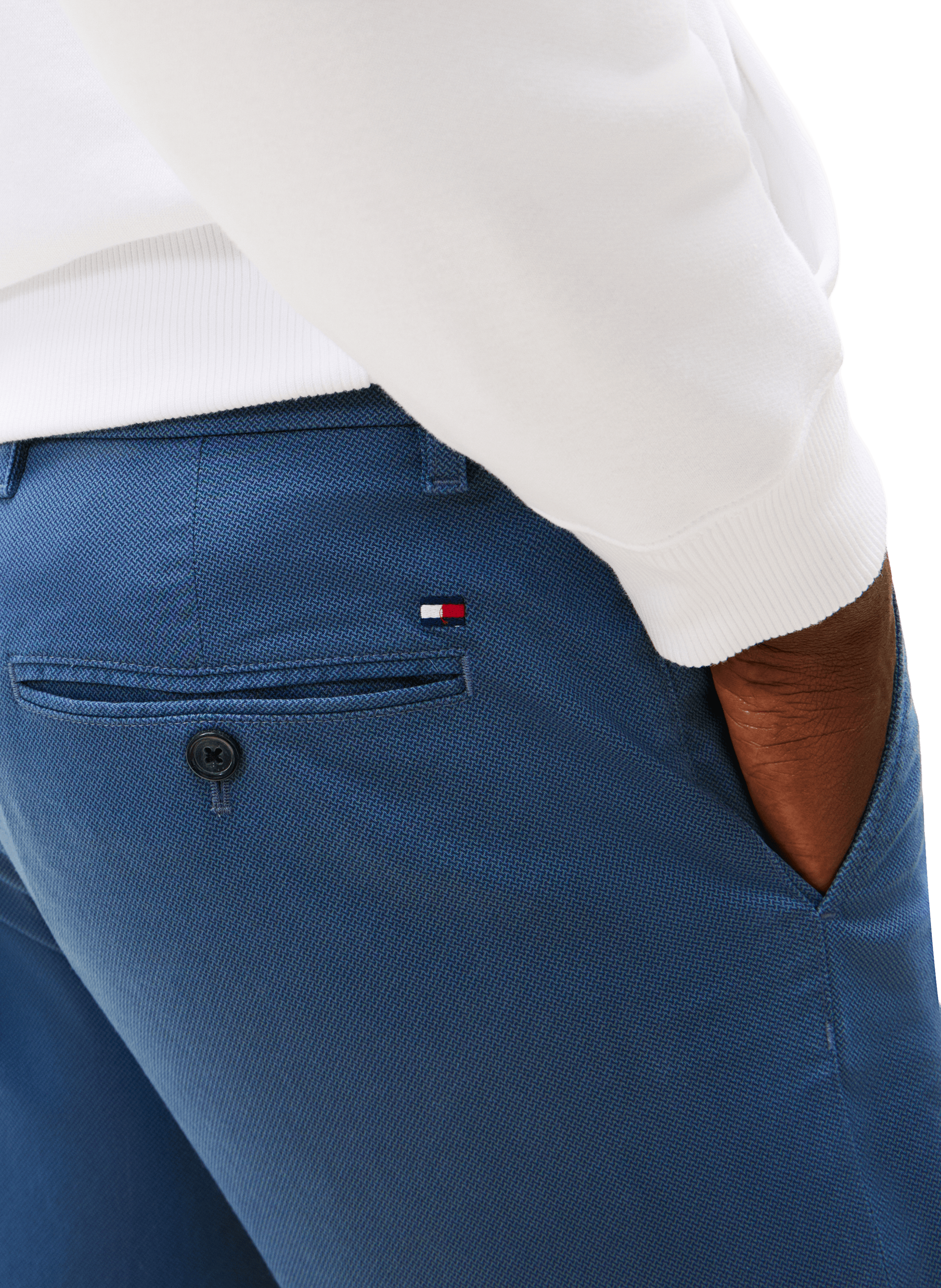 Pantalon coupe slim en coton TOMMY HILFIGER Bleu