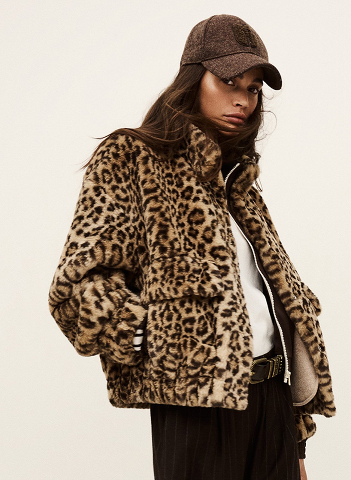 Veste oversize col montant imprimée jaros BA&SH Beige