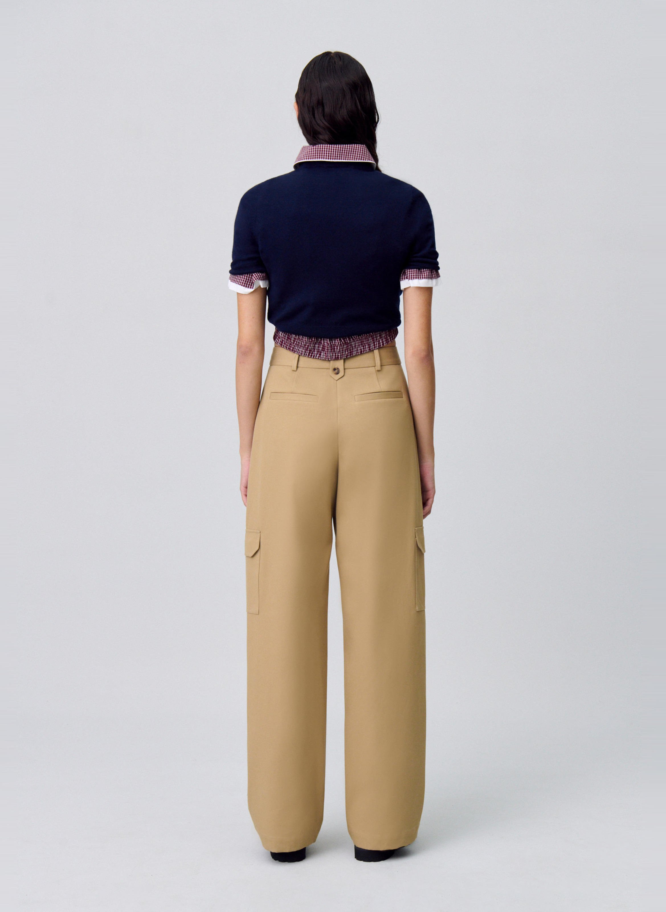 Pantalon large en coton CLAUDIE PIERLOT Beige