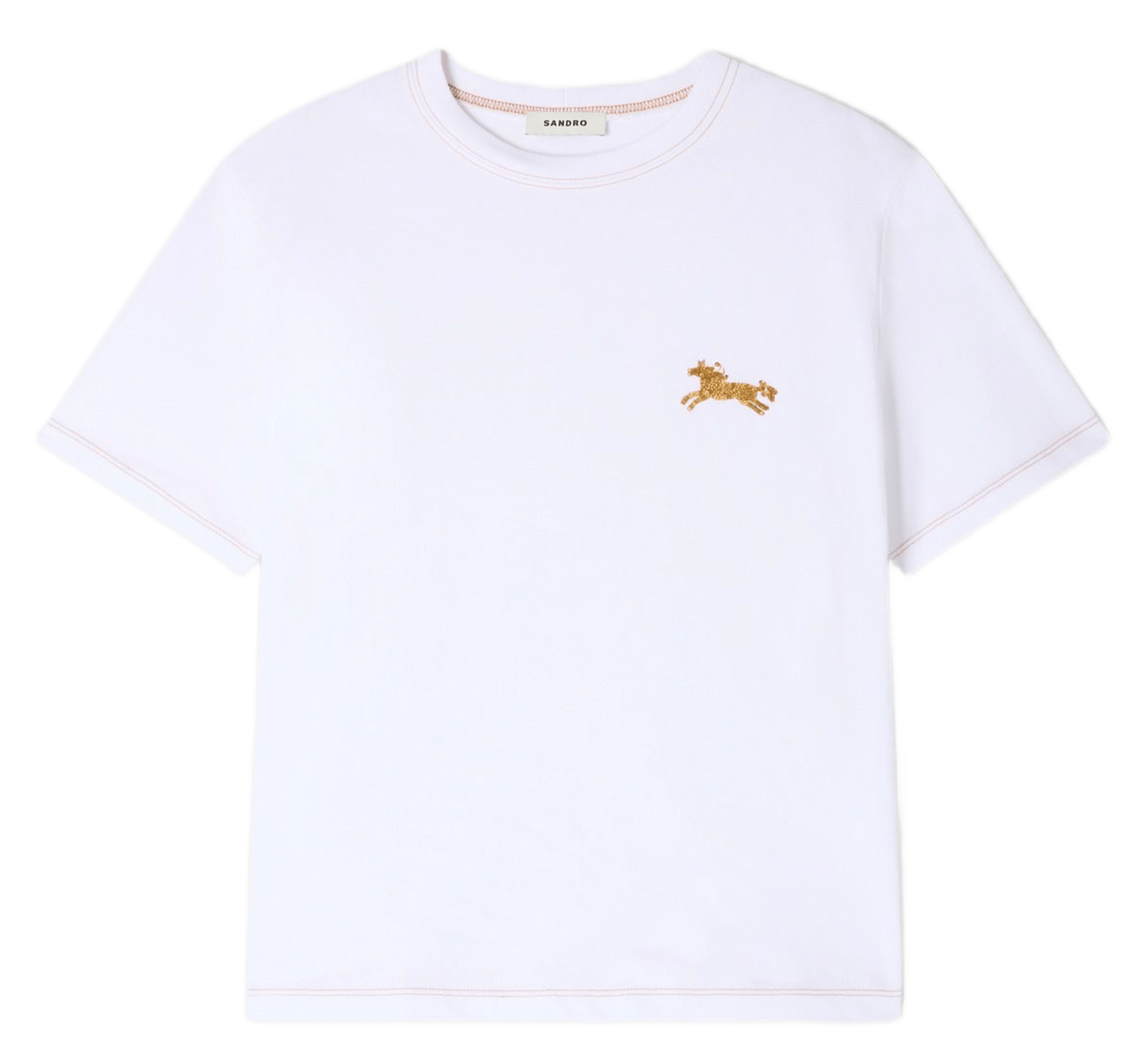 Tee-shirt col rond en coton Blanc