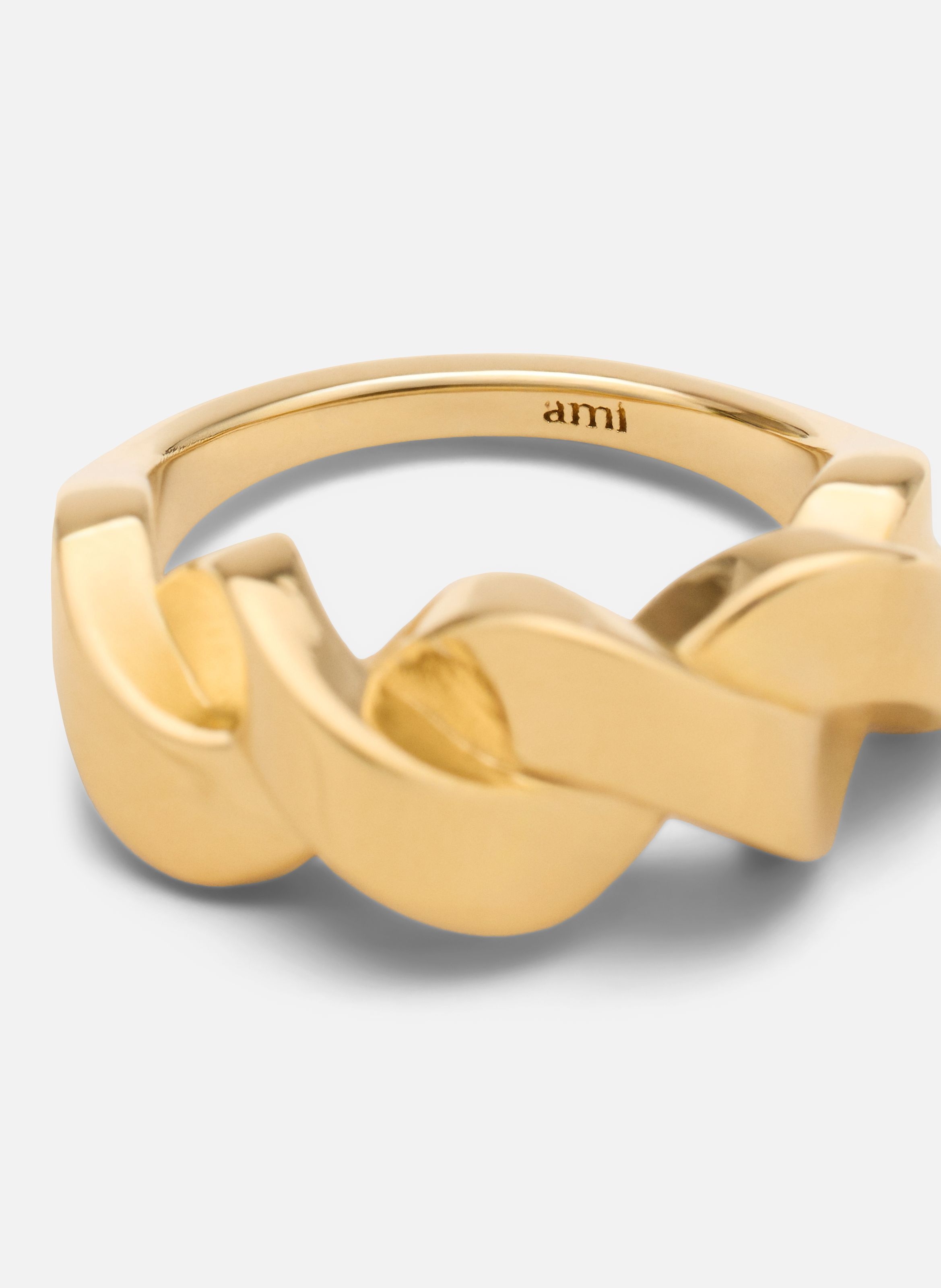 Bague tresse dorée unisexe en laiton AMI PARIS Jaune