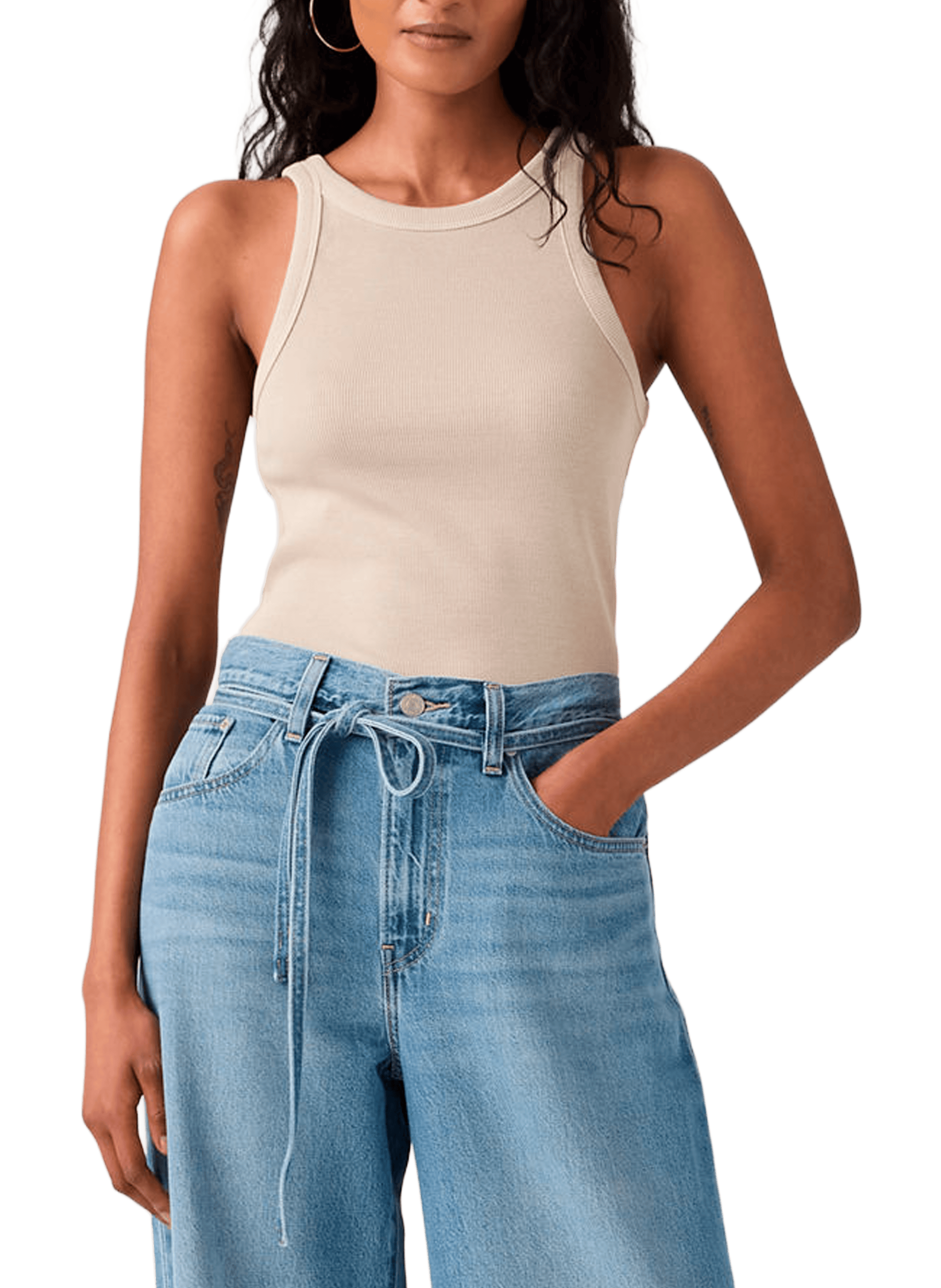 Essential racerback tank top in blended cotton LEVI'S Grey