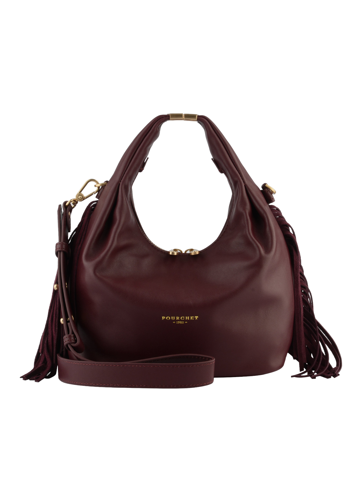Arche à franges | sac porté main pm POURCHET Rouge
