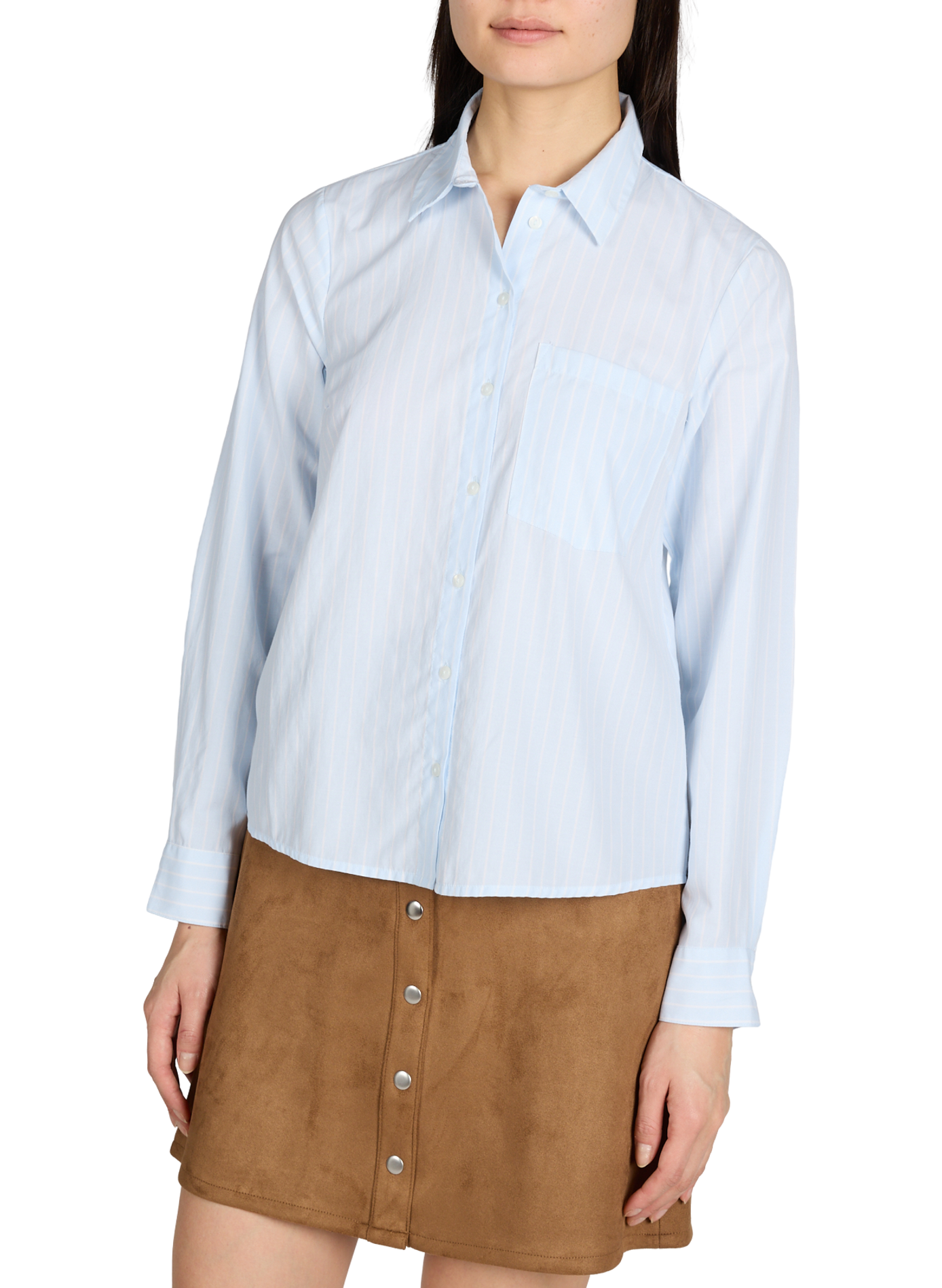 Striped straight shirt in blended cotton VILA Blue