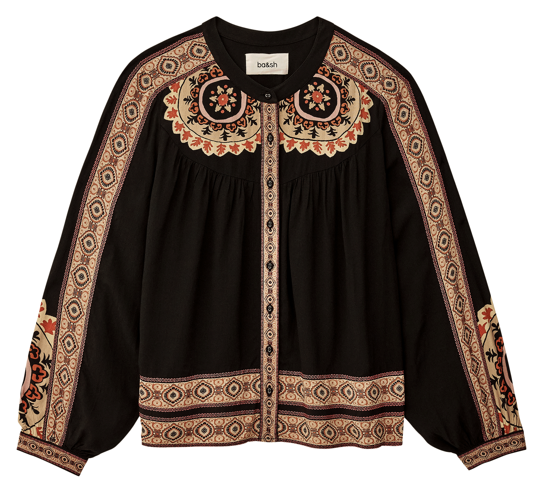 Chemise droite col rond valda BA&SH Noir