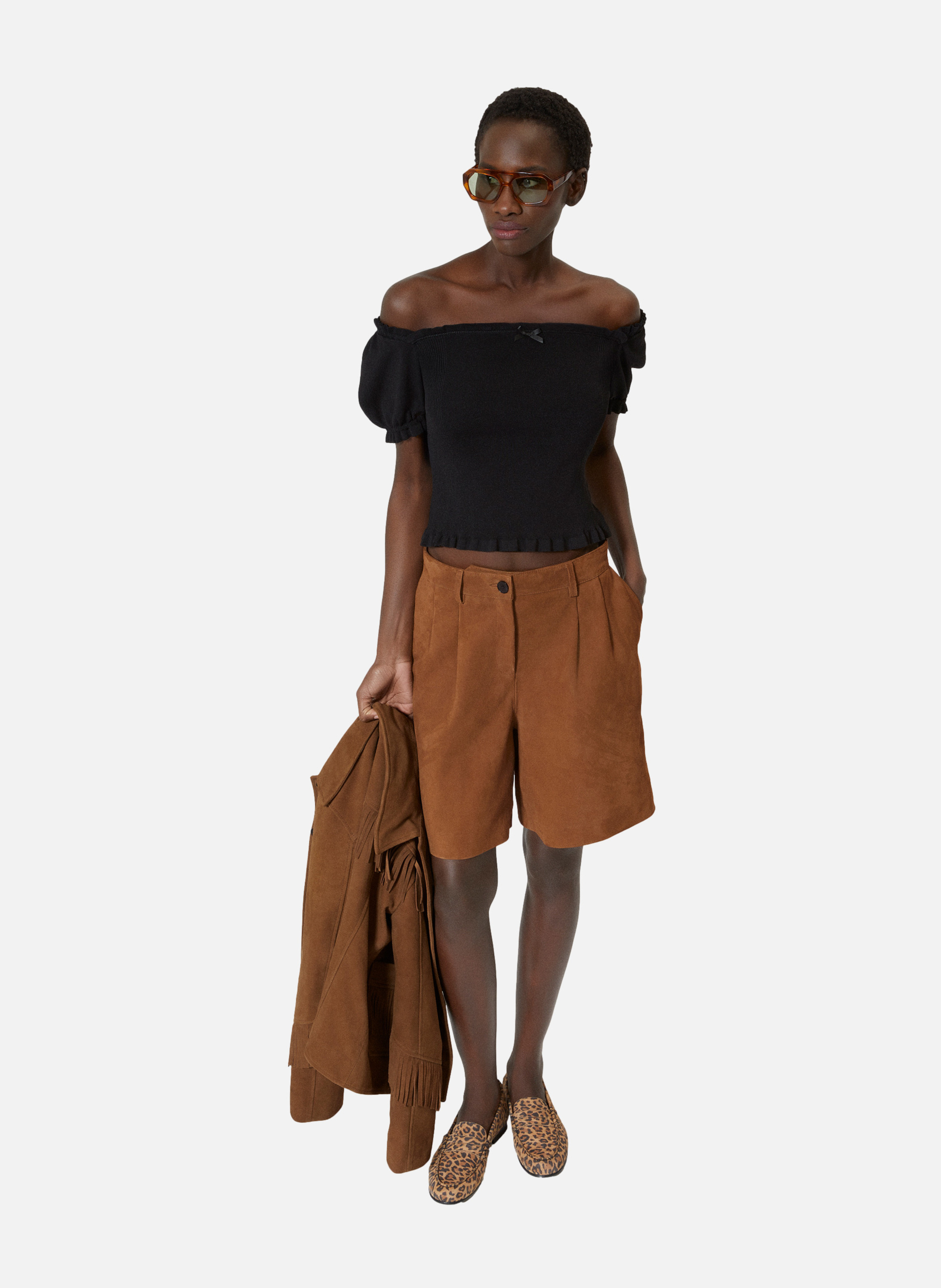 Top en maille smocké THE KOOPLES Noir