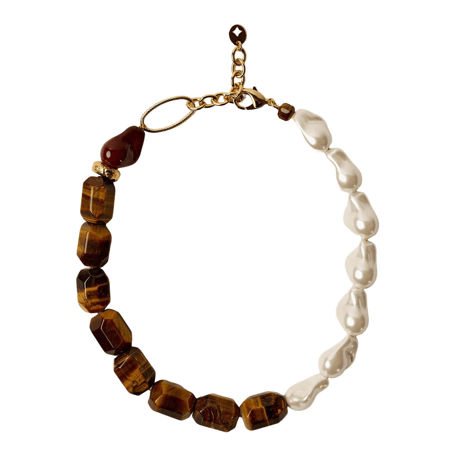 Collier à perles en laiton recyclé mélangé vylie SESSUN Marron