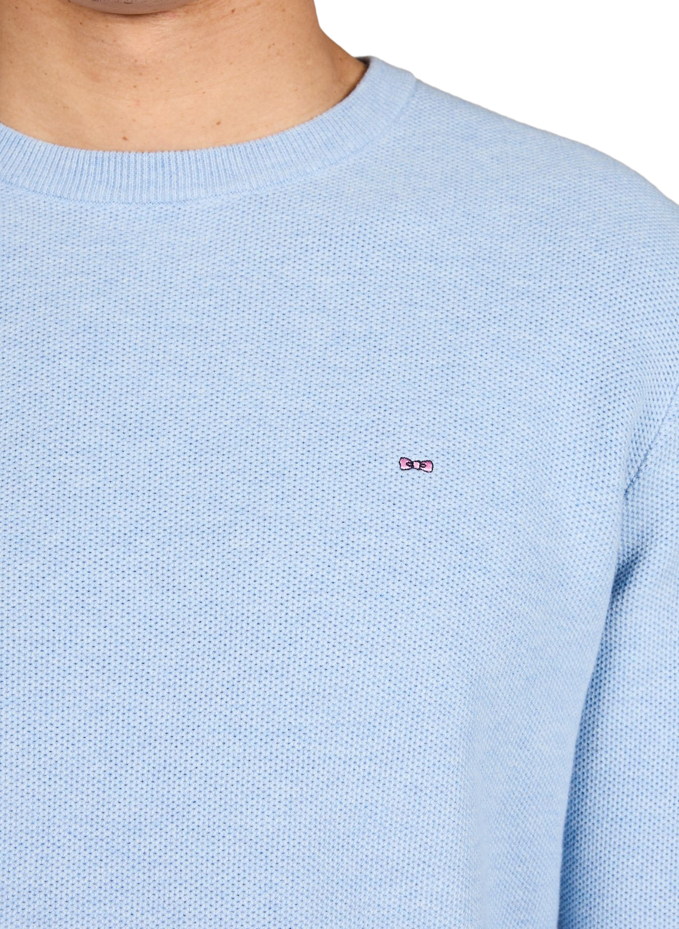 Pull droit col rond en coton EDEN PARK Bleu