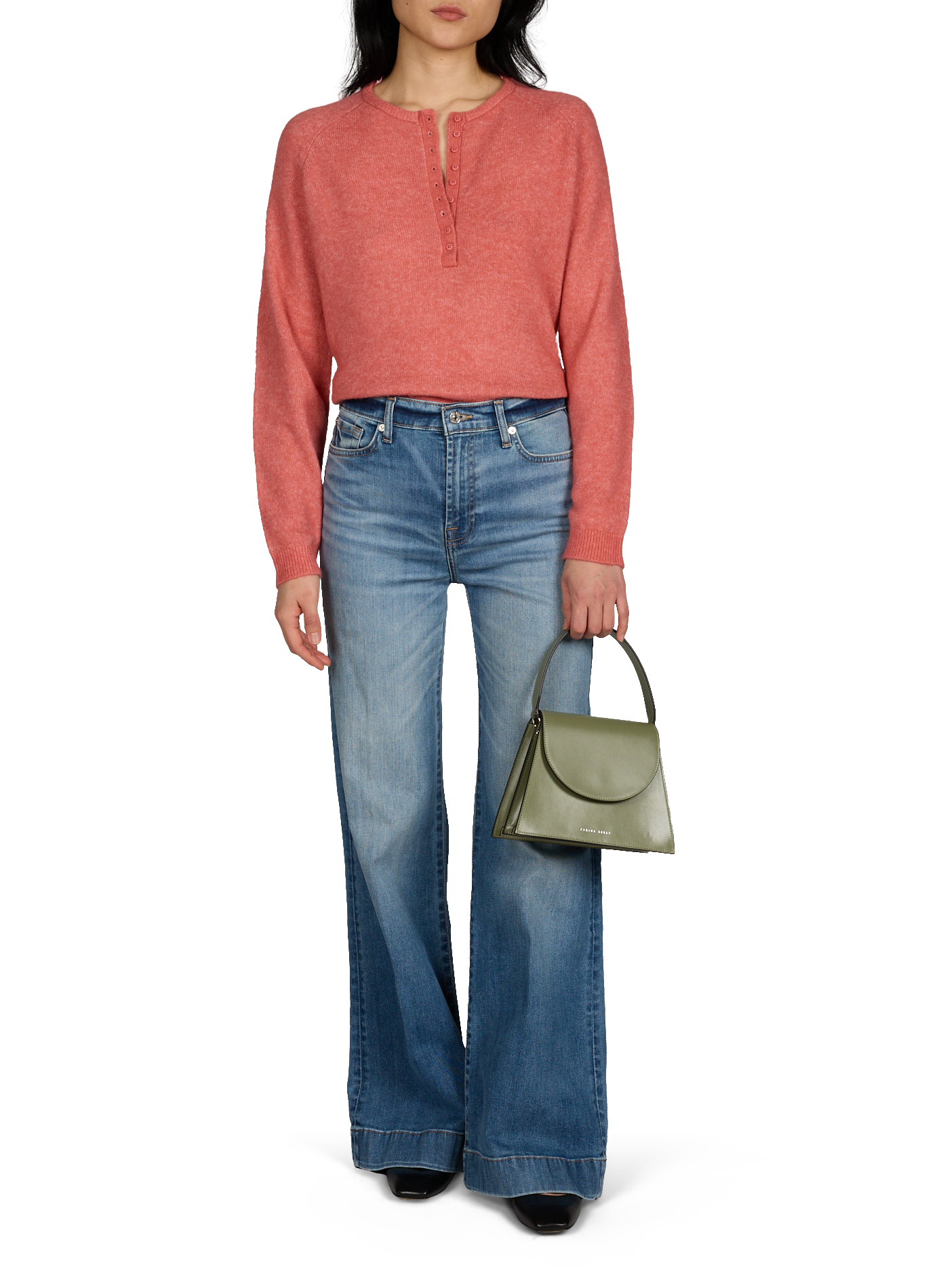 Sac à main avec bandoulière amovible en cuir ZARINA ROUGE Vert