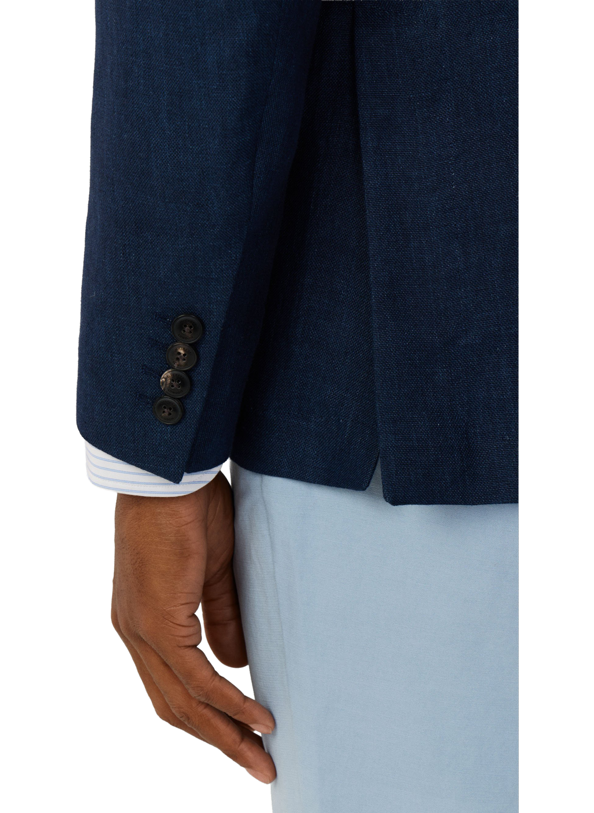 Fitted linen jacket HACKETT Blue